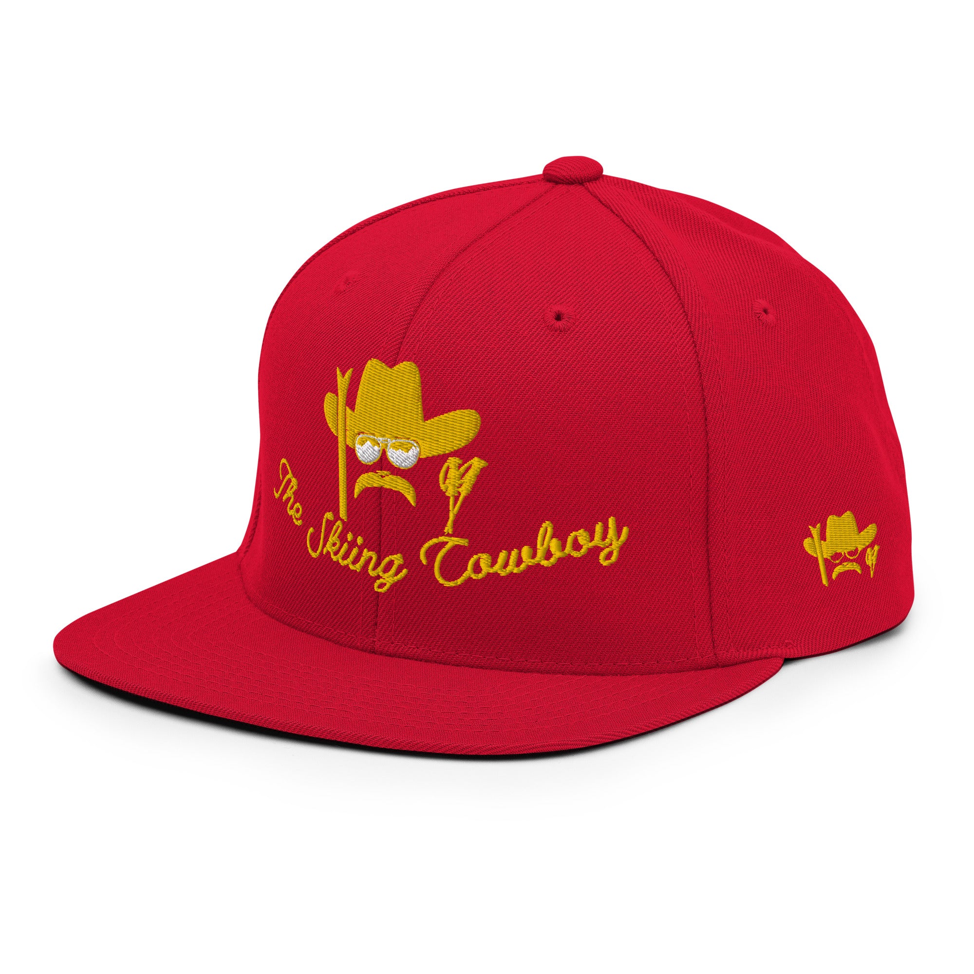 Casquette Snapback Wool Blend The Skiing Cowboy doré brodé sur 3 côtés