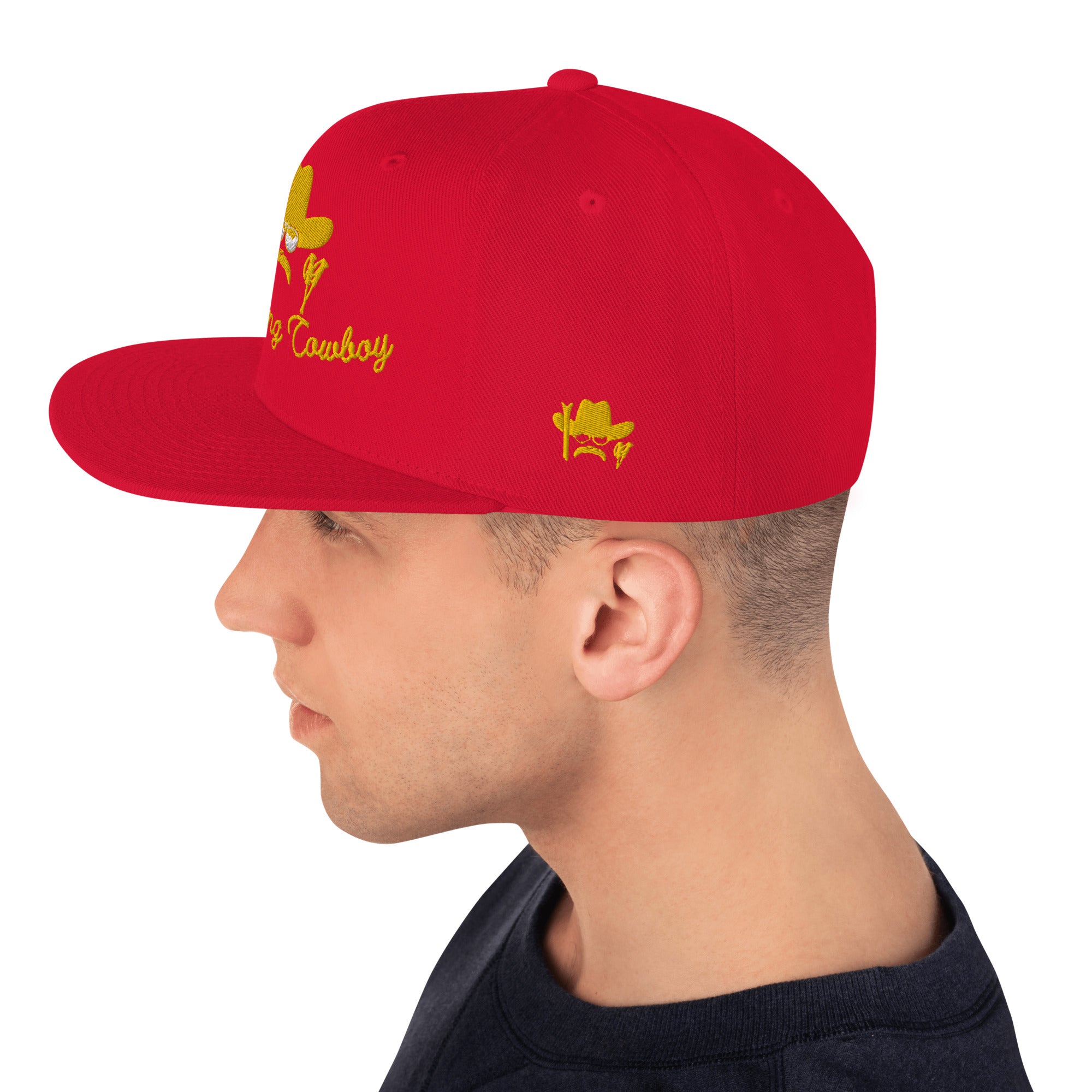 Casquette Snapback Wool Blend The Skiing Cowboy doré brodé sur 3 côtés