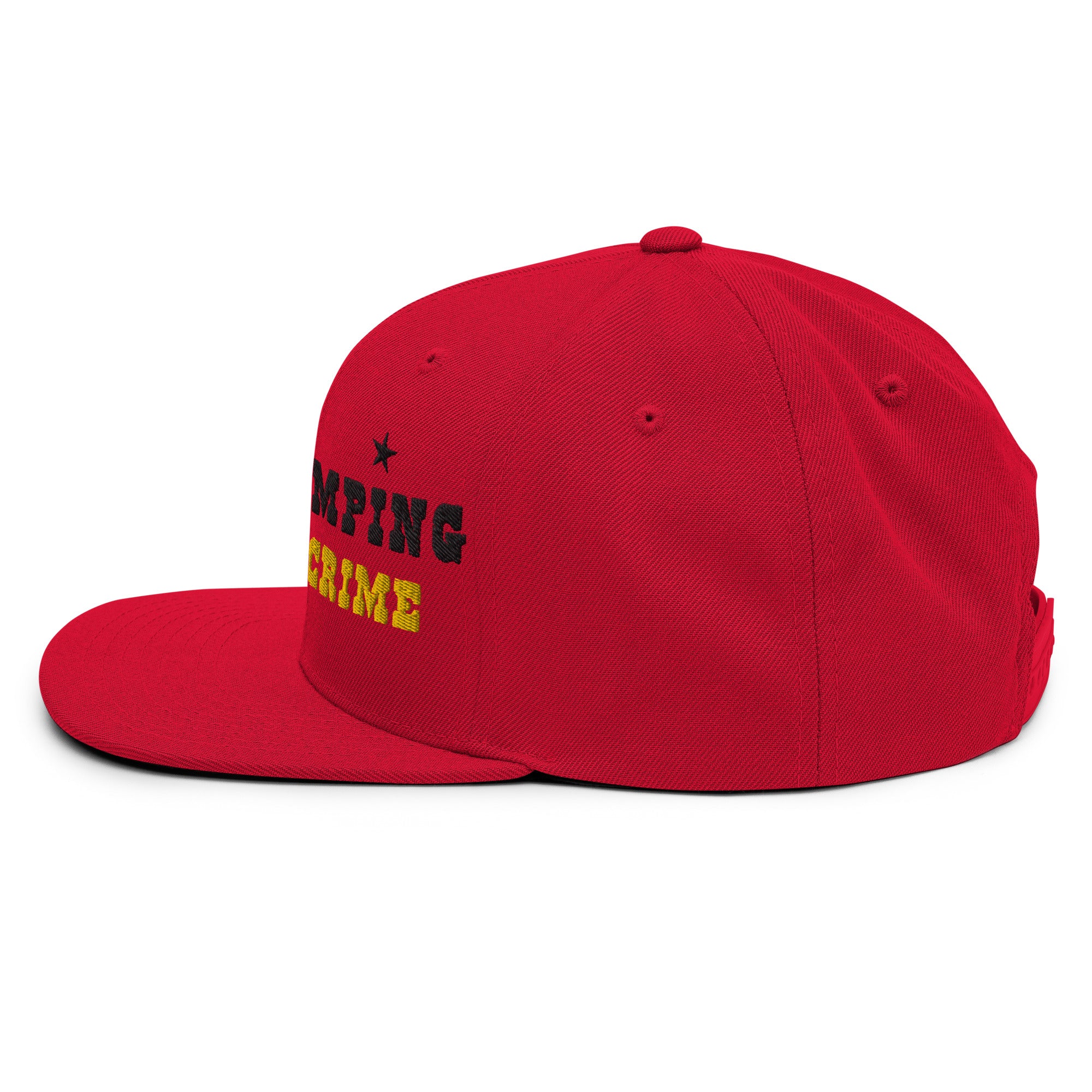 Casquette Snapback Wool Blend Free camping is not a crime black/yellow