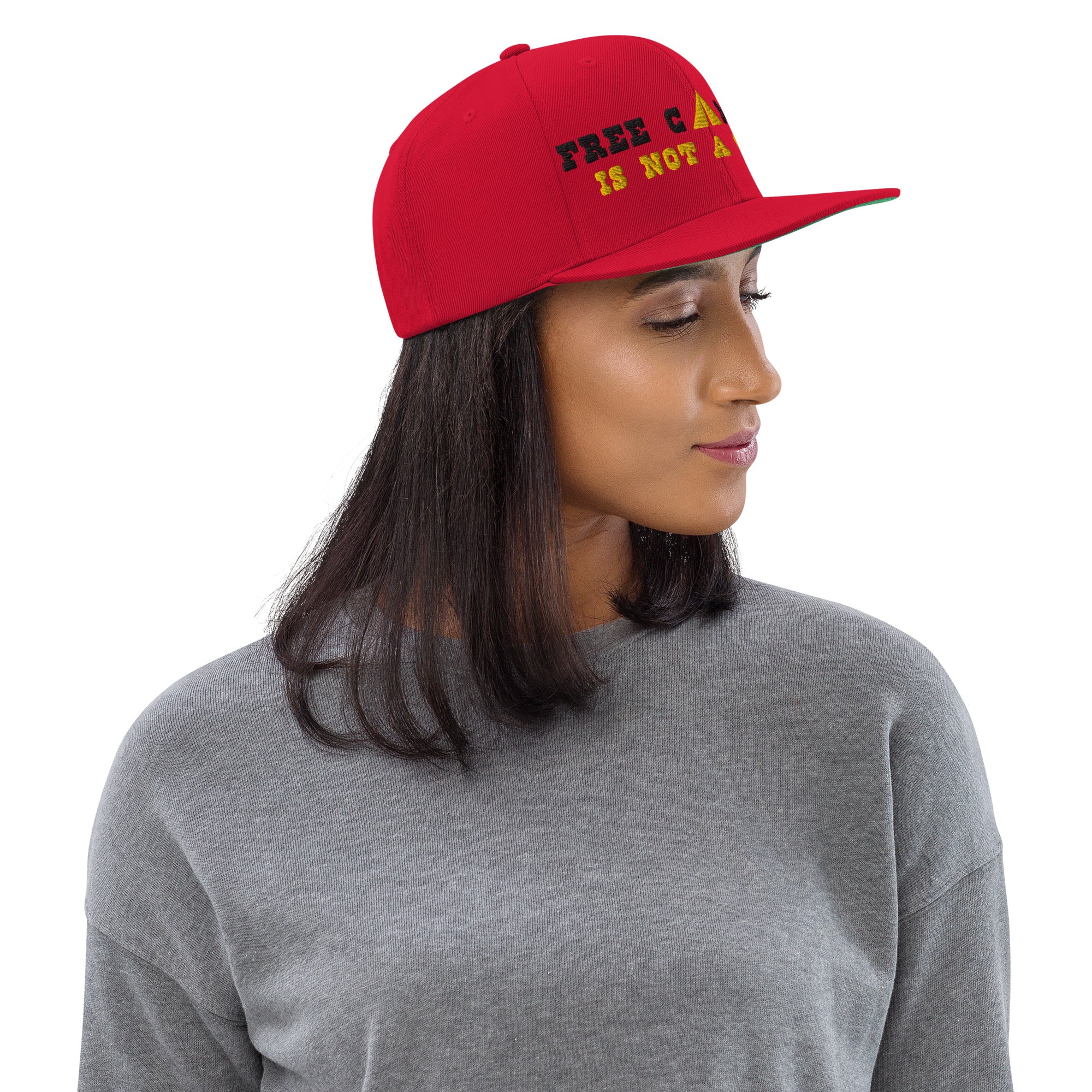 Casquette Snapback Wool Blend Free camping is not a crime black/yellow