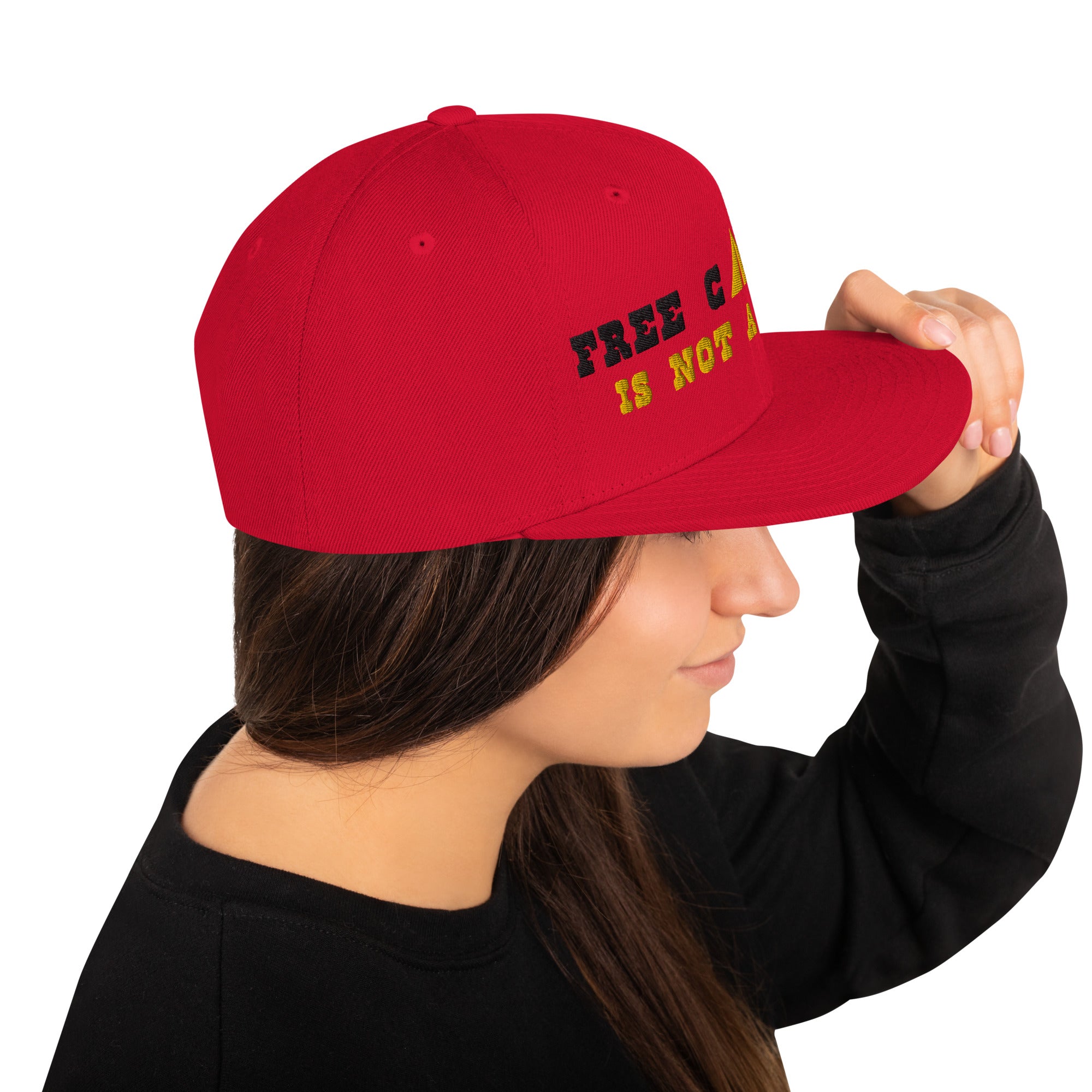 Casquette Snapback Wool Blend Free camping is not a crime black/yellow