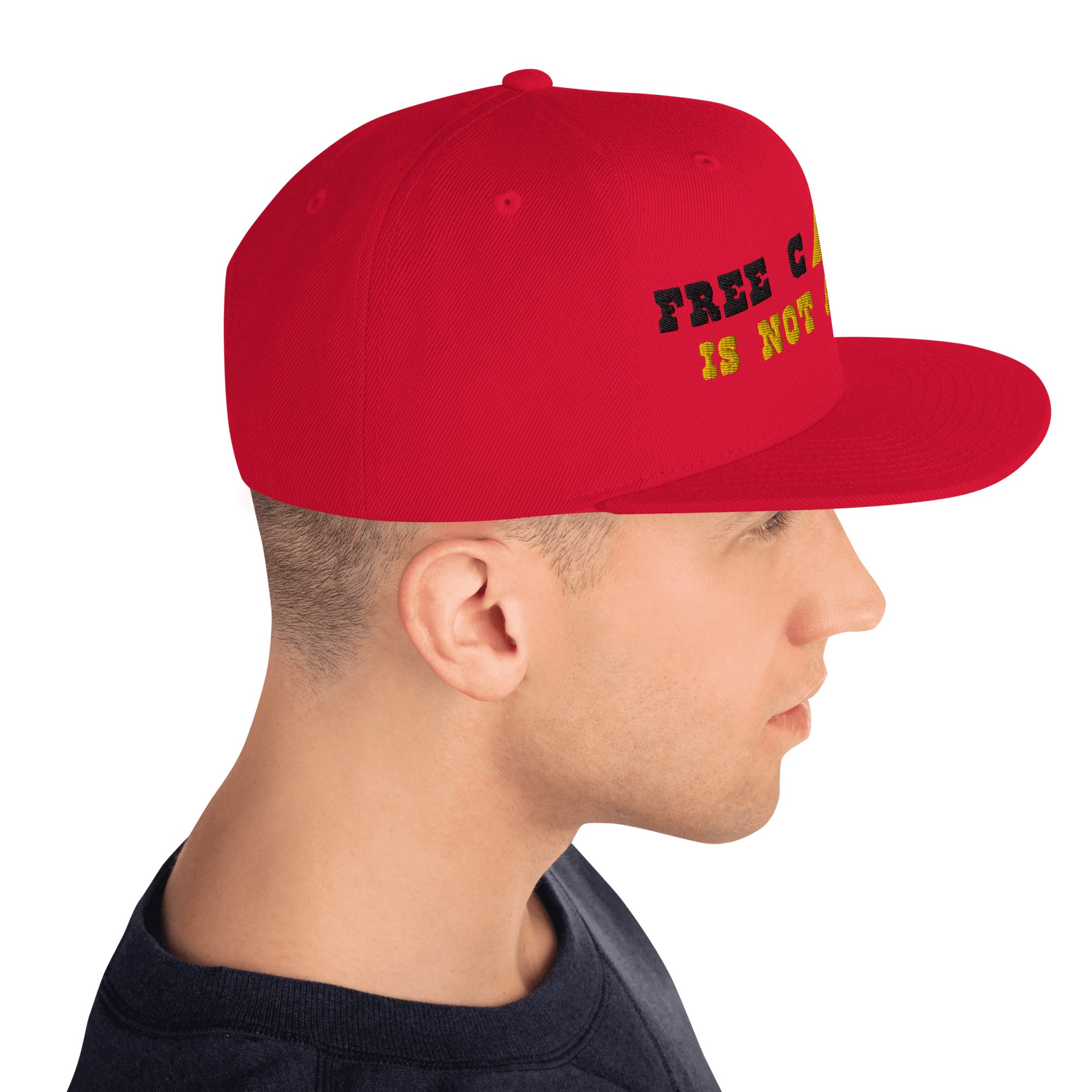 Casquette Snapback Wool Blend Free camping is not a crime black/yellow