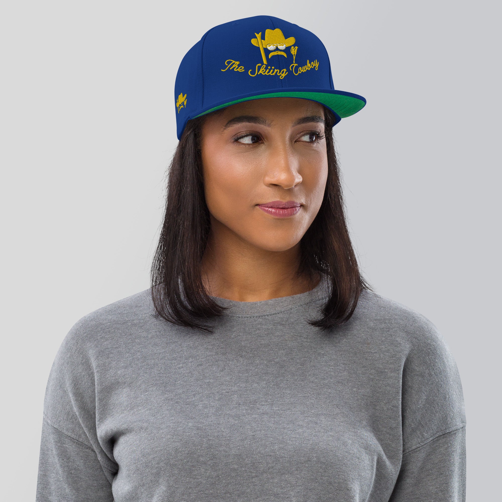 Casquette Snapback Wool Blend The Skiing Cowboy doré brodé sur 3 côtés