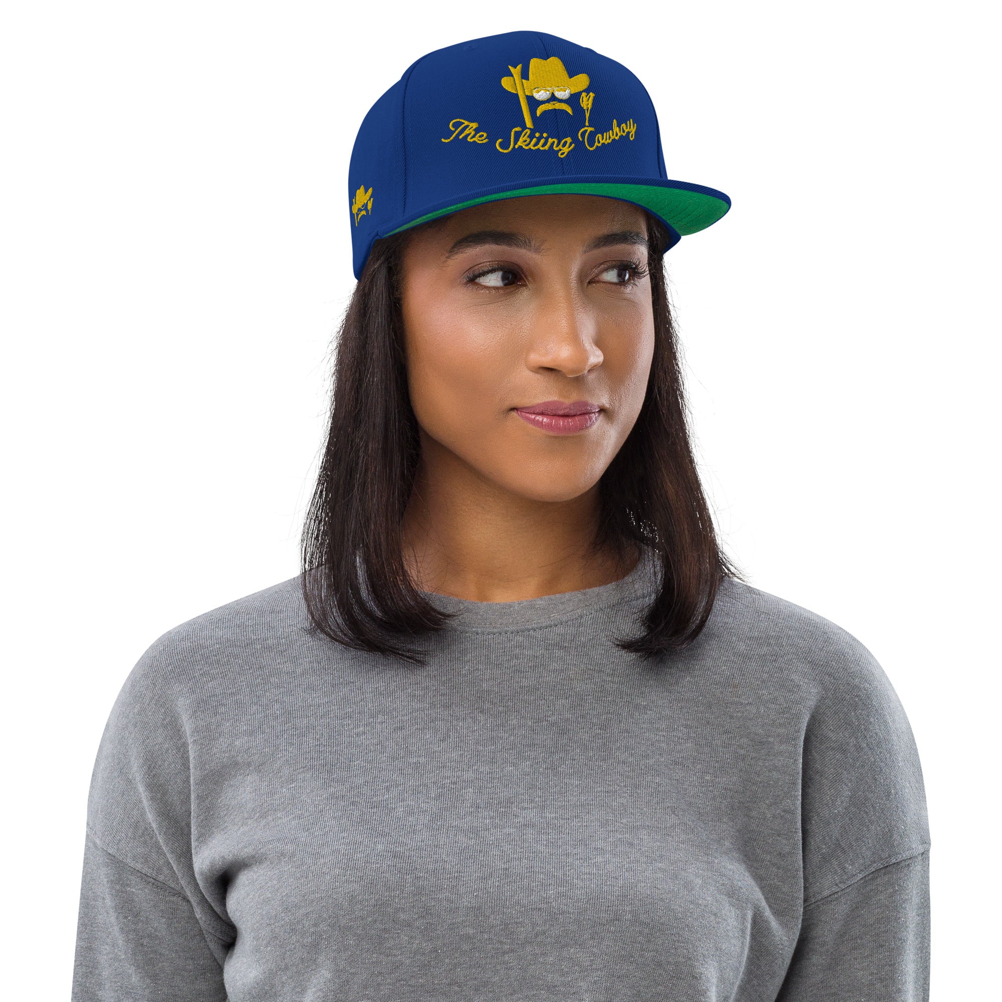 Casquette Snapback Wool Blend The Skiing Cowboy doré brodé sur 3 côtés