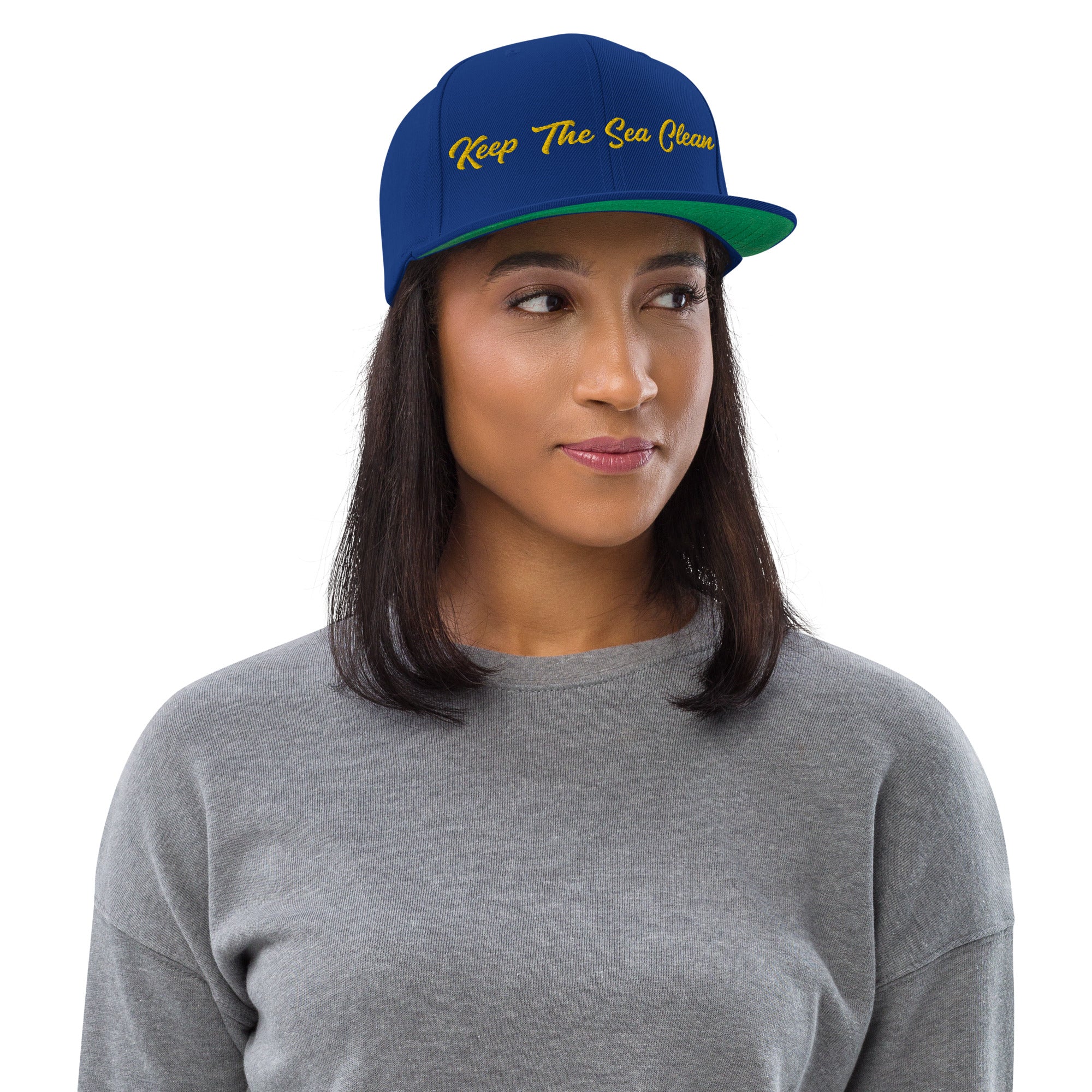 Casquette Snapback Wool Blend Keep The Sea Clean Gold
