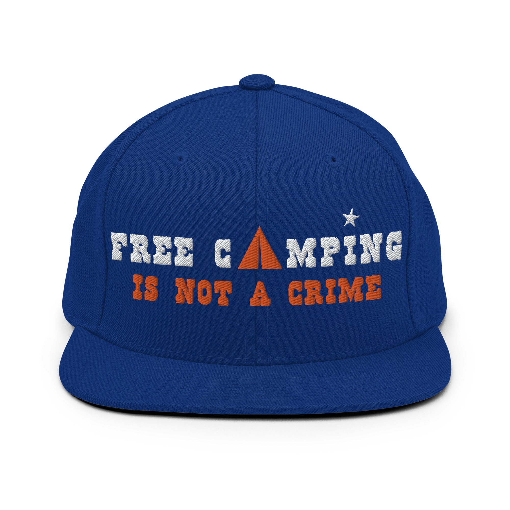 Casquette Snapback Wool Blend Free camping is not a crime white/orange