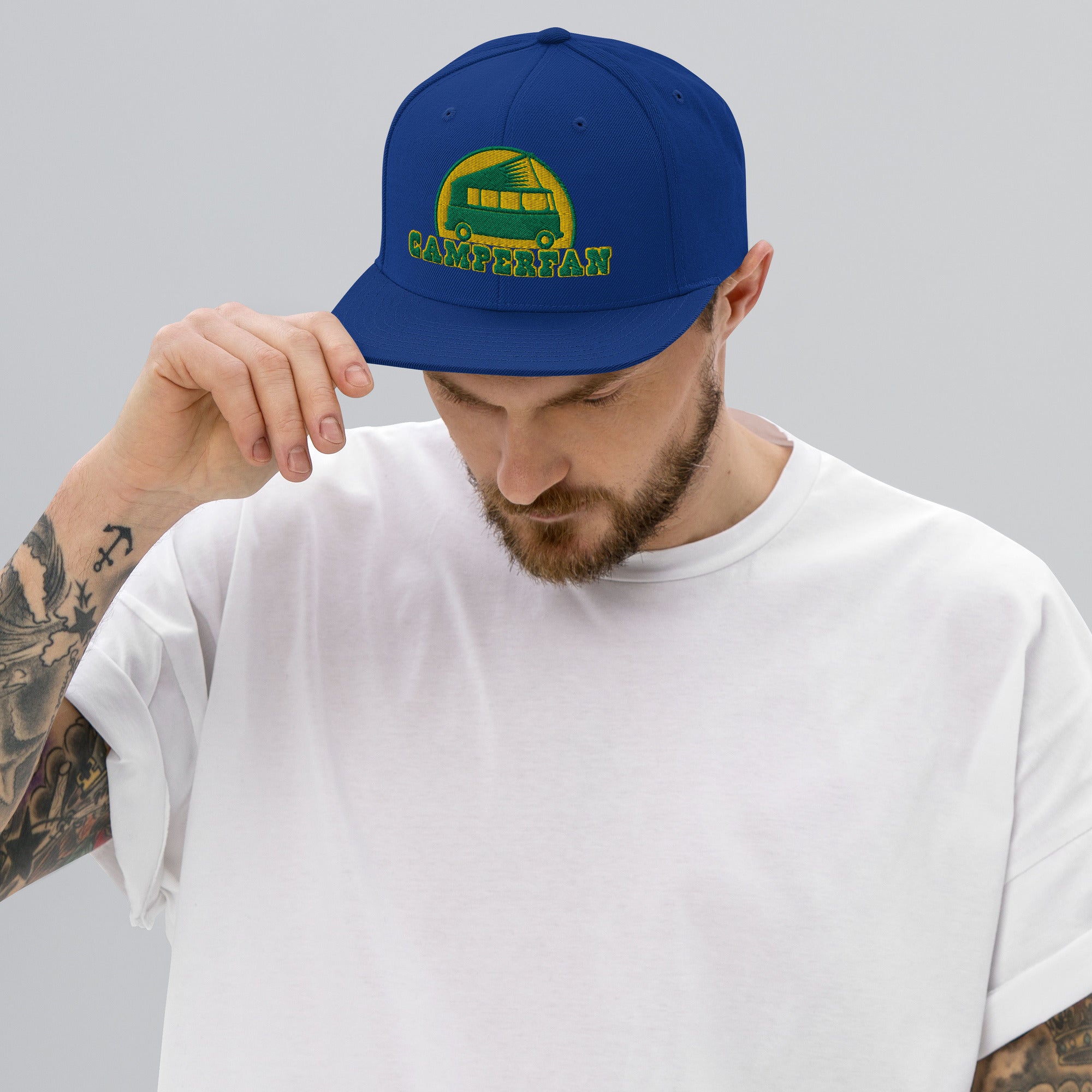 Casquette Snapback Wool Blend Camperfan green/yellow