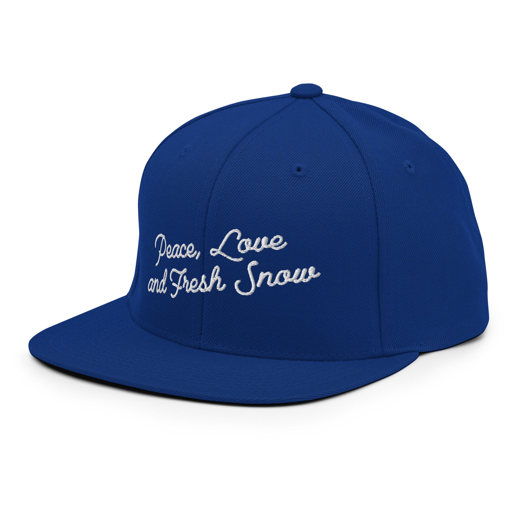 Casquette Snapback Wool Blend Peace, Love and Fresh Snow White letters
