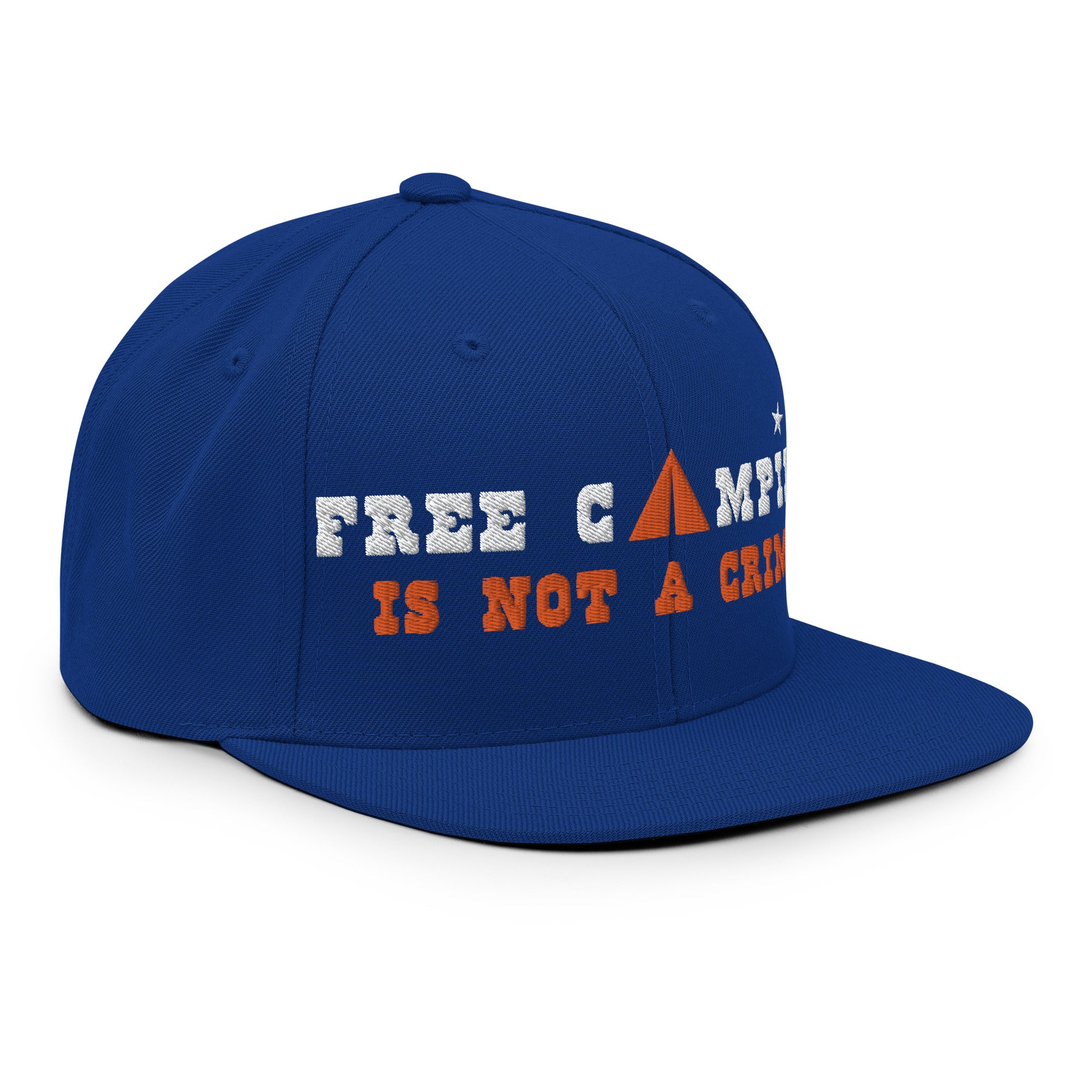 Casquette Snapback Wool Blend Free camping is not a crime white/orange