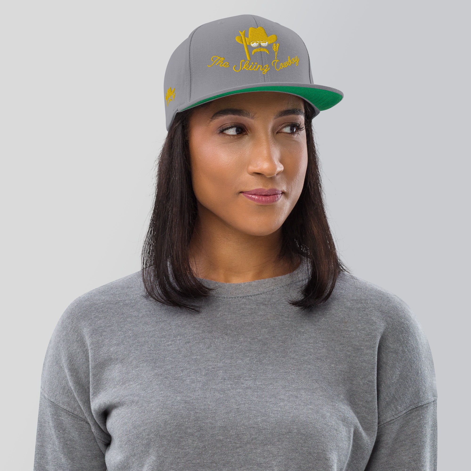 Casquette Snapback Wool Blend The Skiing Cowboy doré brodé sur 3 côtés