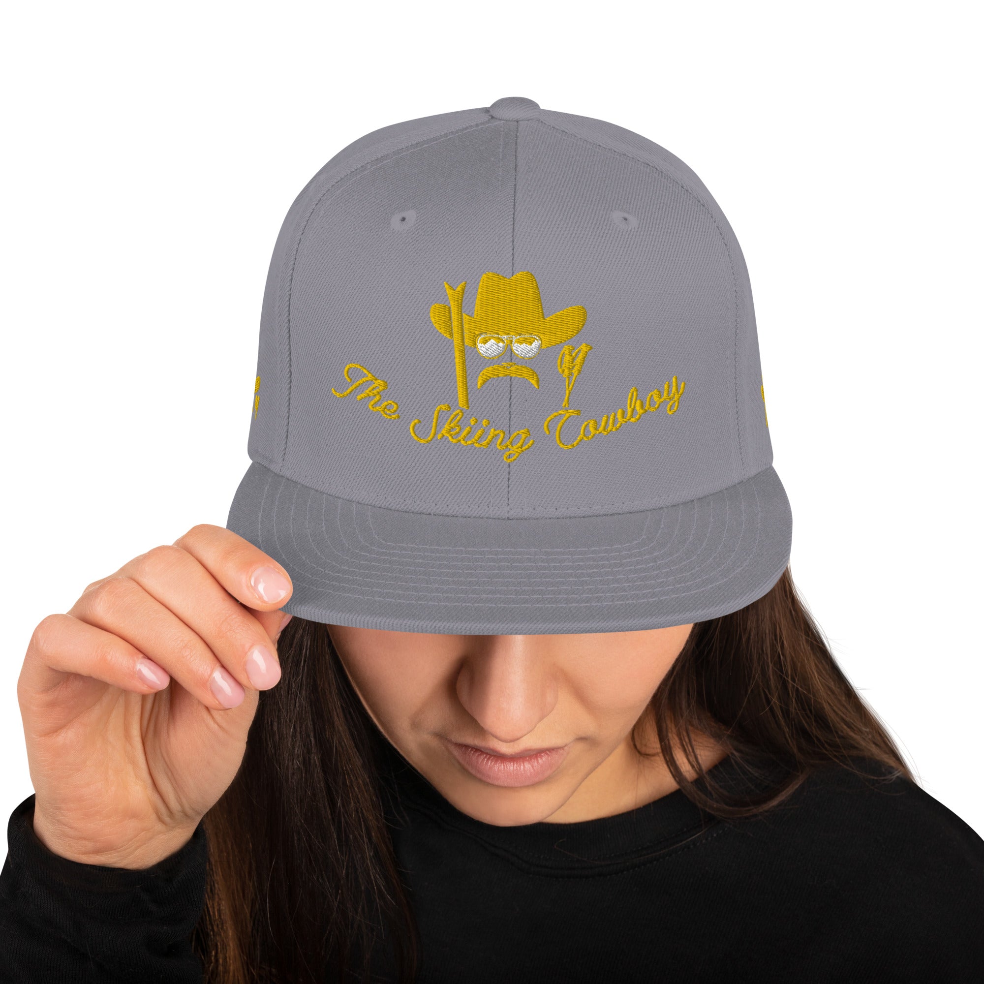 Casquette Snapback Wool Blend The Skiing Cowboy doré brodé sur 3 côtés