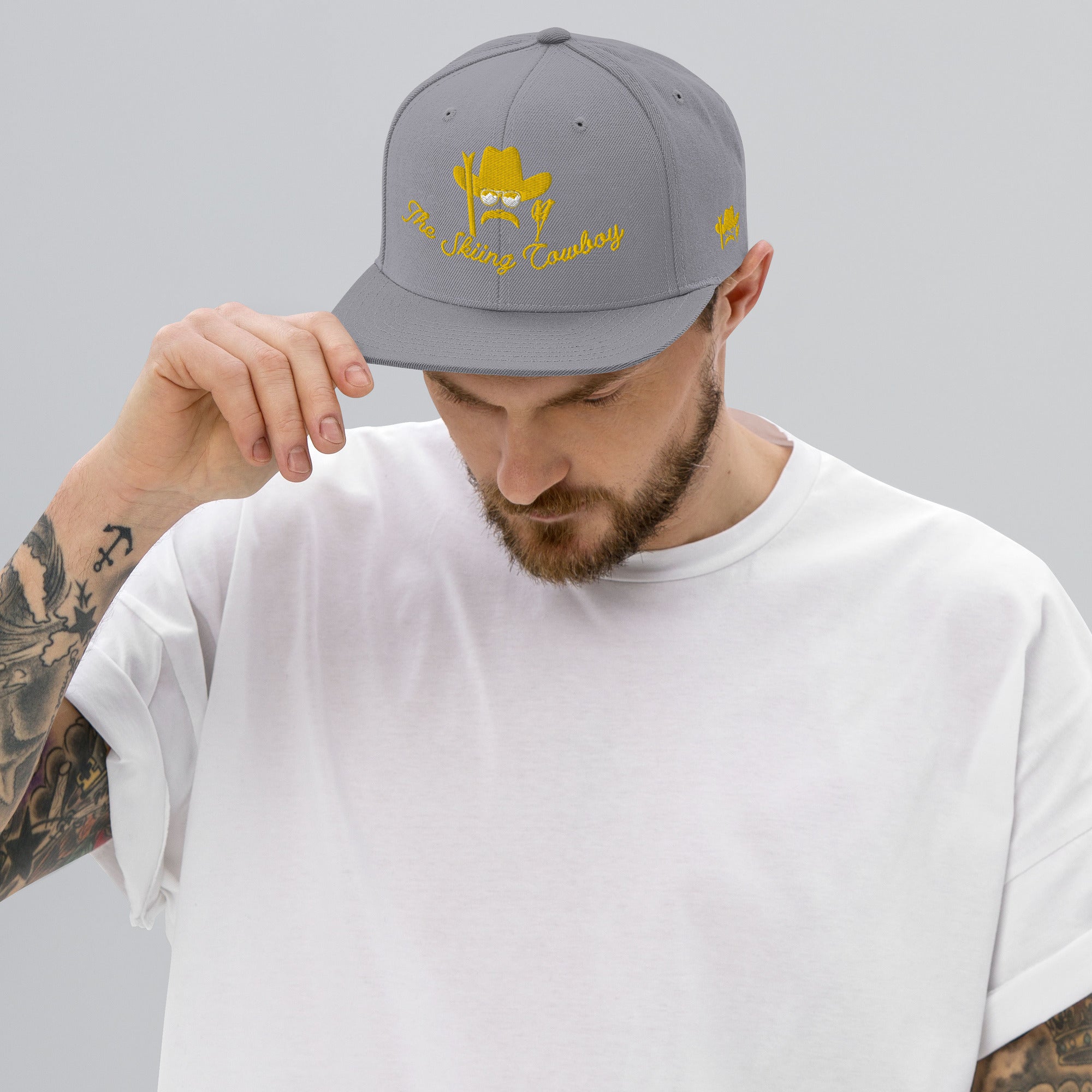 Casquette Snapback Wool Blend The Skiing Cowboy doré brodé sur 3 côtés