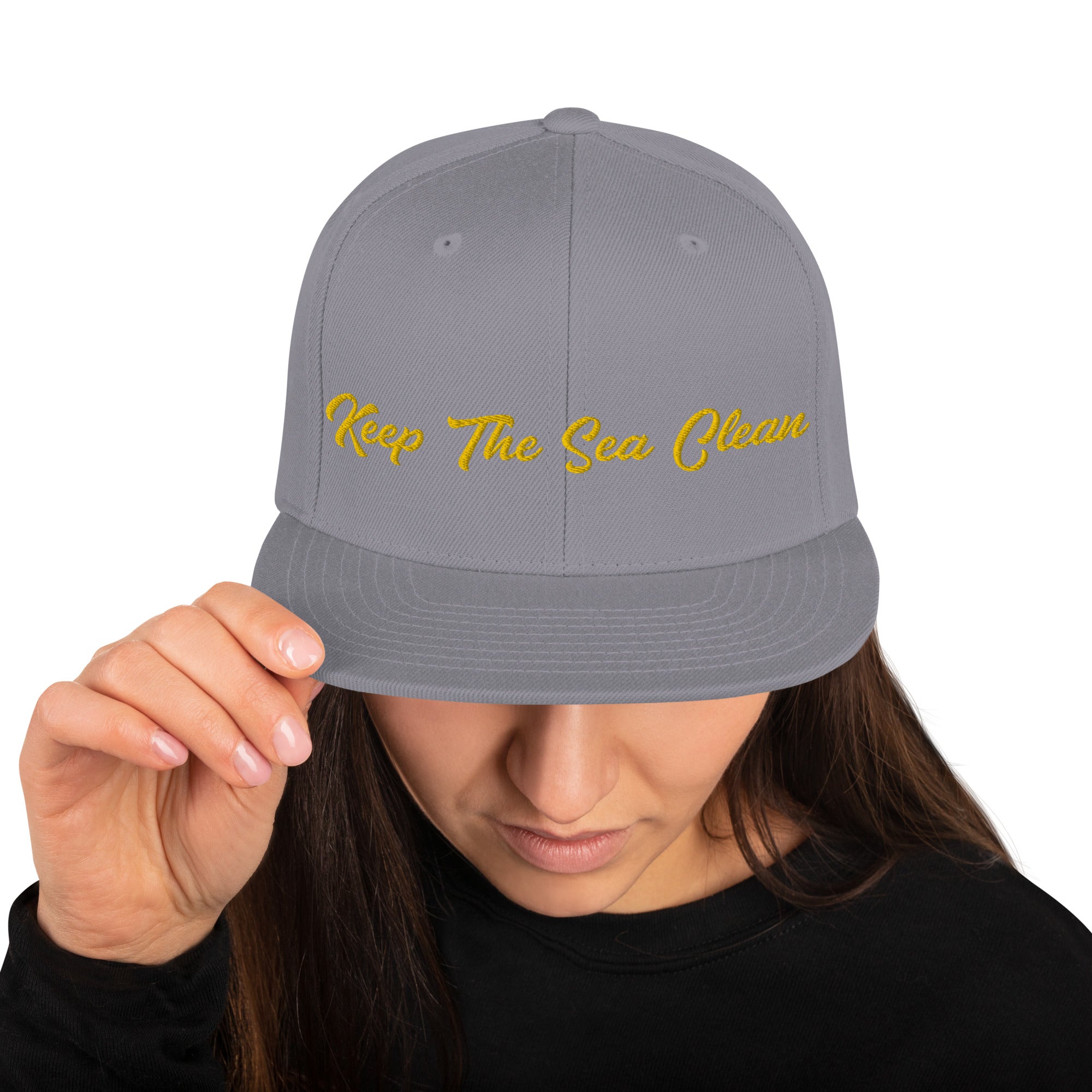 Casquette Snapback Wool Blend Keep The Sea Clean Gold