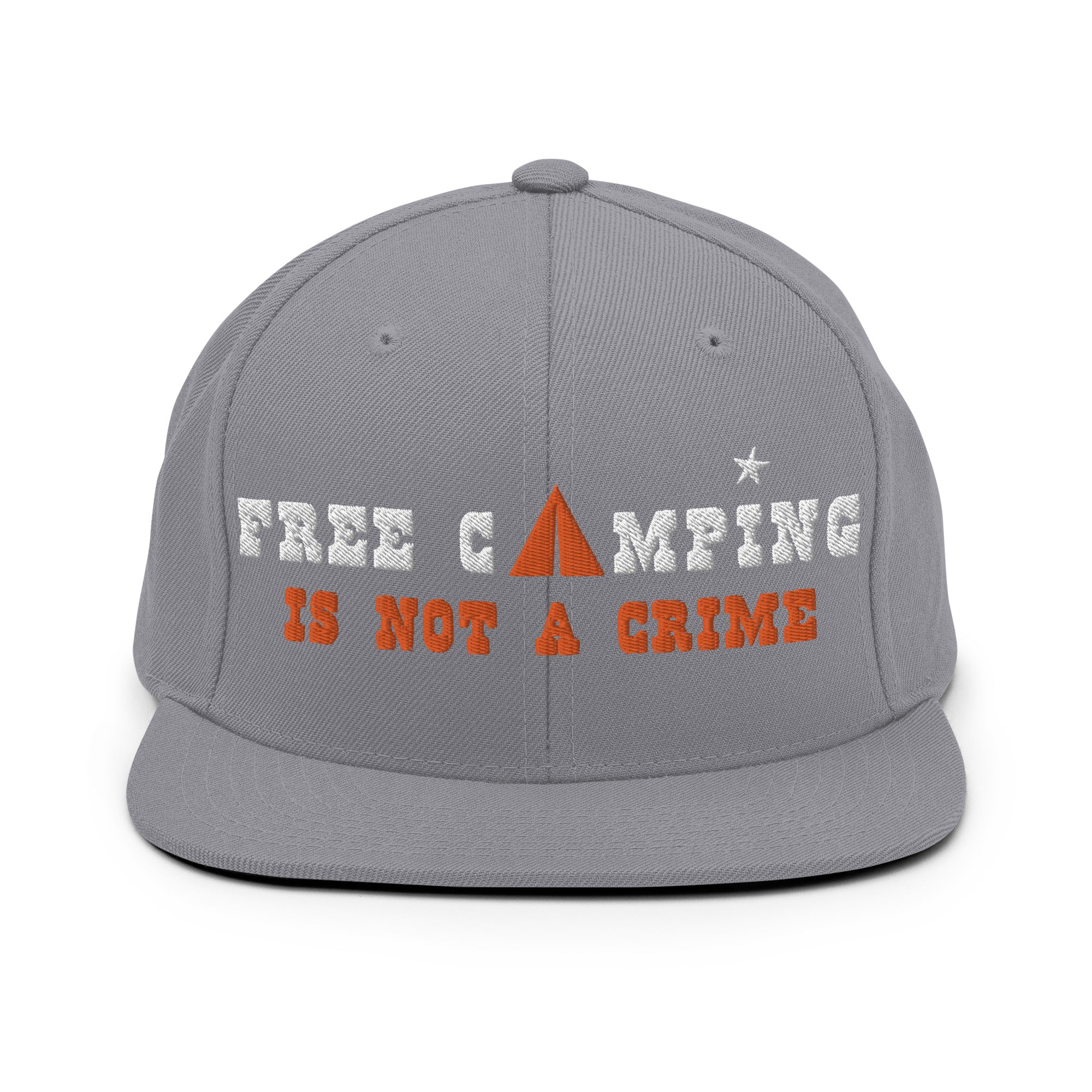 Casquette Snapback Wool Blend Free camping is not a crime white/orange