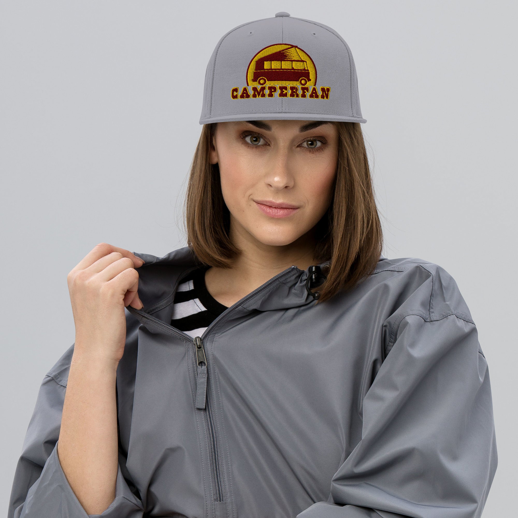 Casquette Snapback Wool Blend Camperfan marroon/yellow