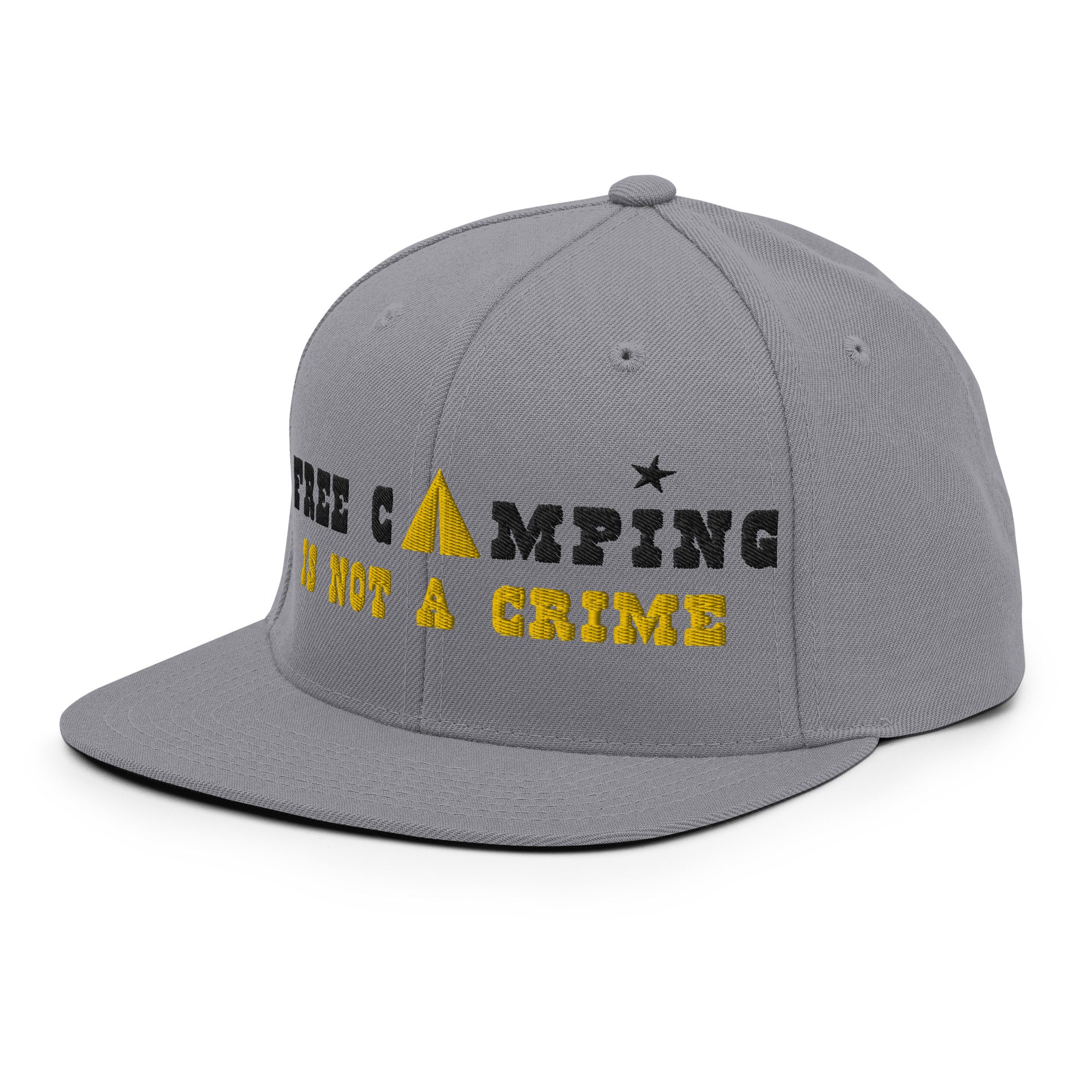 Casquette Snapback Wool Blend Free camping is not a crime black/yellow