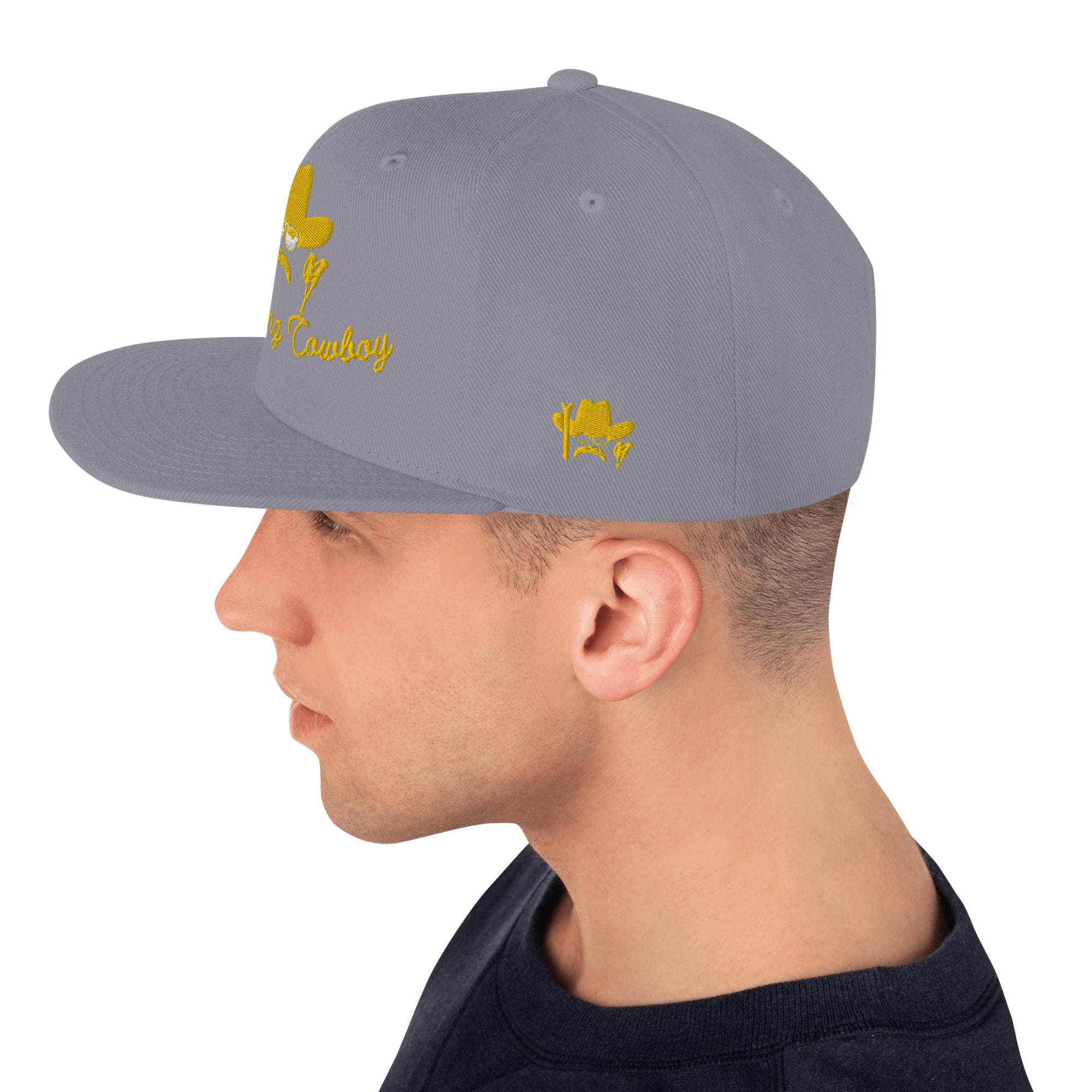 Casquette Snapback Wool Blend The Skiing Cowboy doré brodé sur 3 côtés