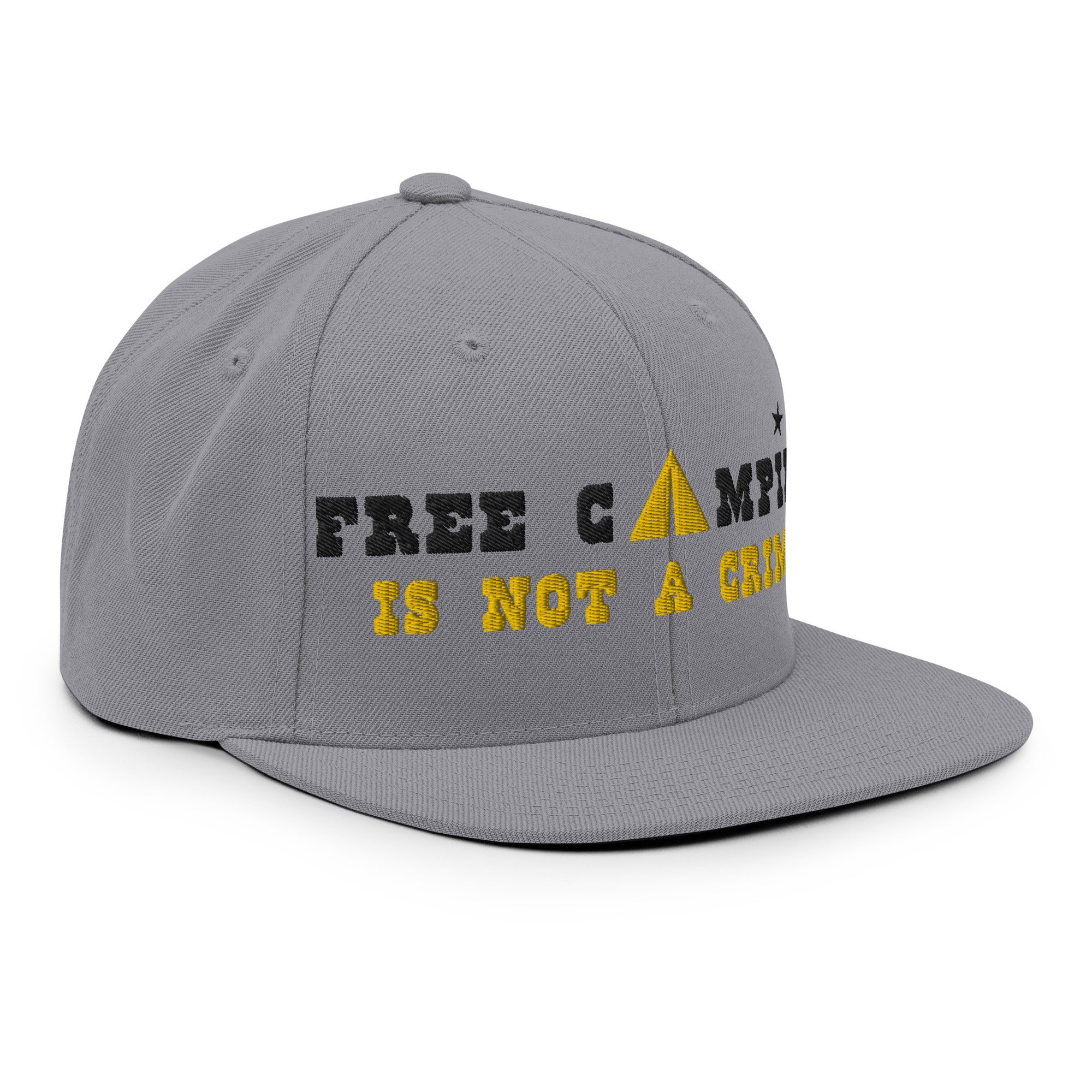 Casquette Snapback Wool Blend Free camping is not a crime black/yellow