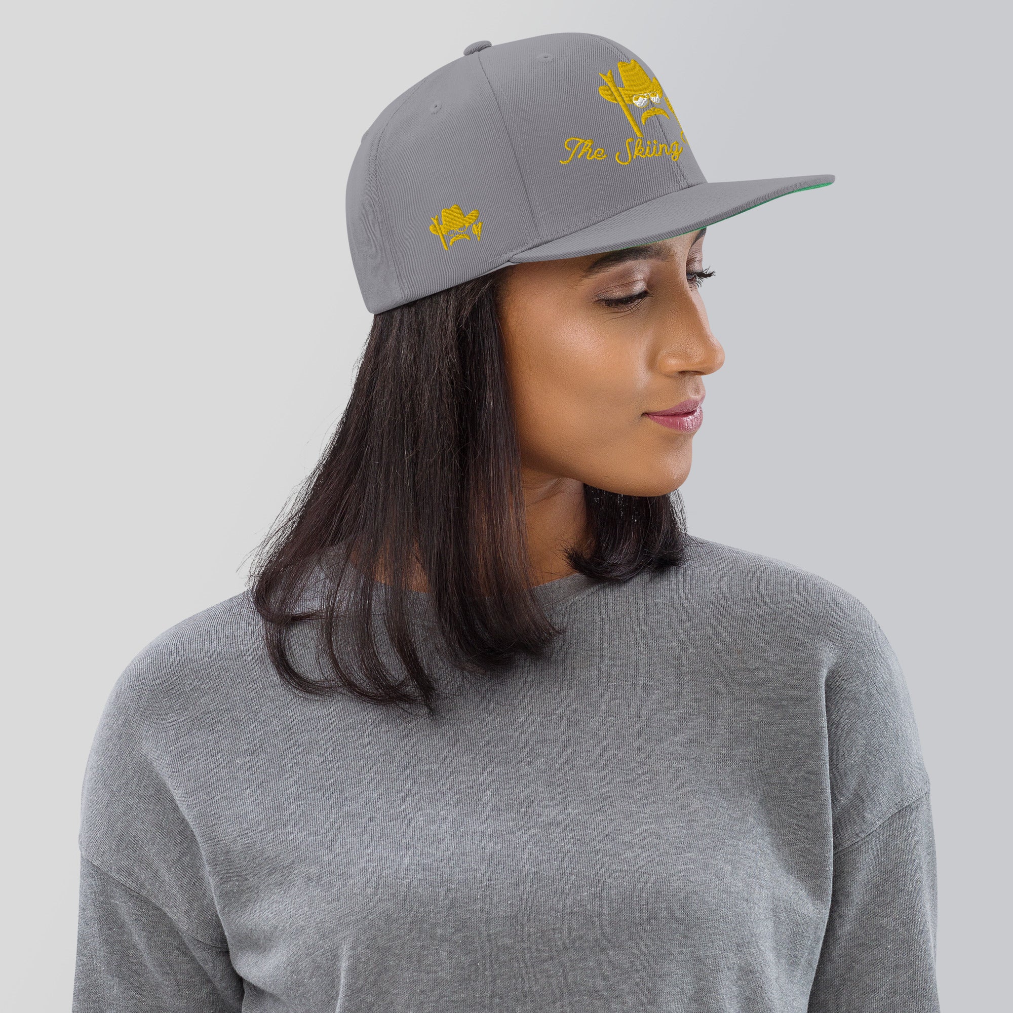 Casquette Snapback Wool Blend The Skiing Cowboy doré brodé sur 3 côtés