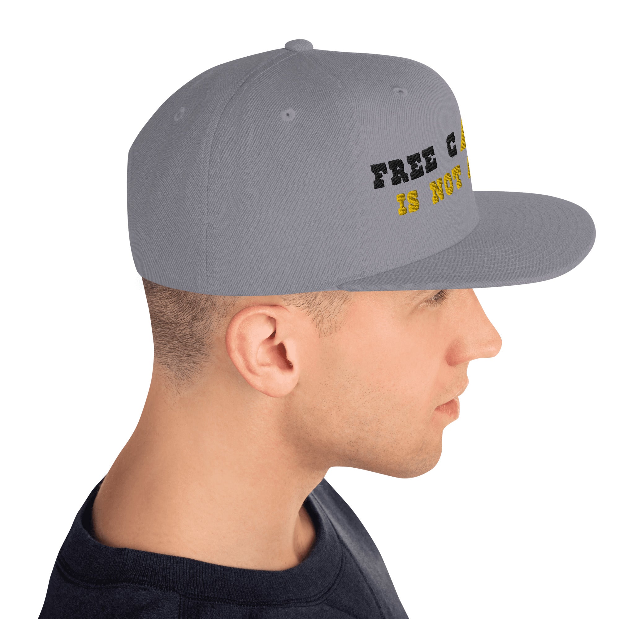 Casquette Snapback Wool Blend Free camping is not a crime black/yellow