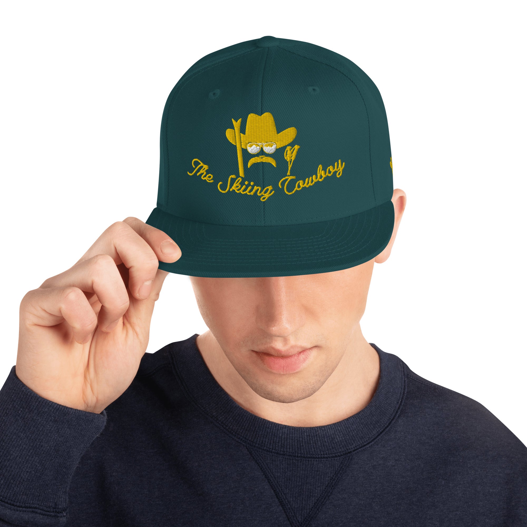 Casquette Snapback Wool Blend The Skiing Cowboy doré brodé sur 3 côtés