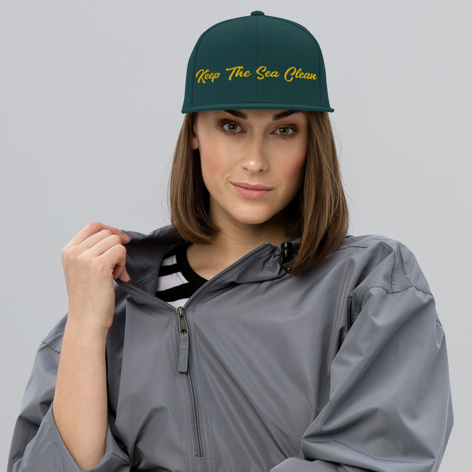 Casquette Snapback Wool Blend Keep The Sea Clean Gold