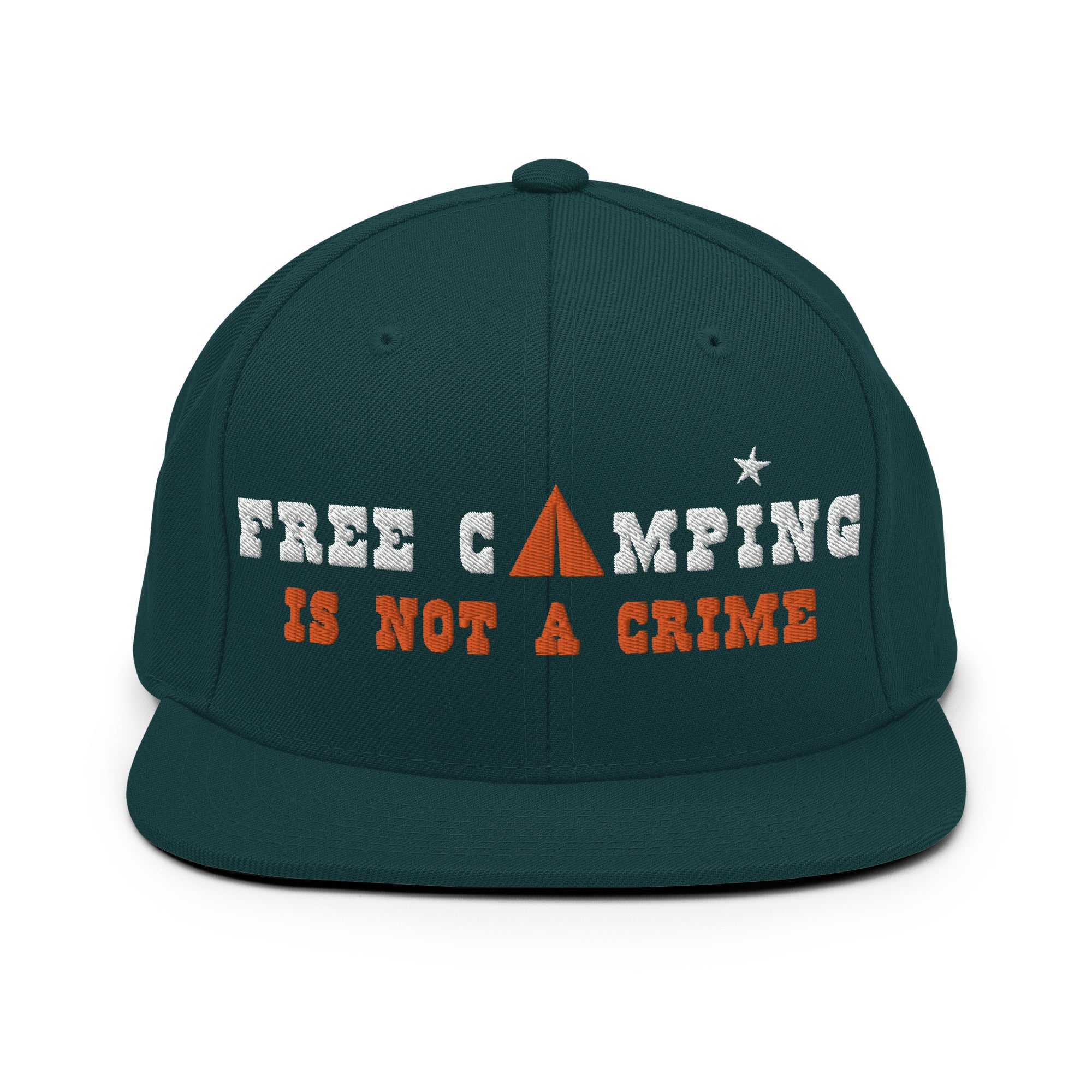 Casquette Snapback Wool Blend Free camping is not a crime white/orange