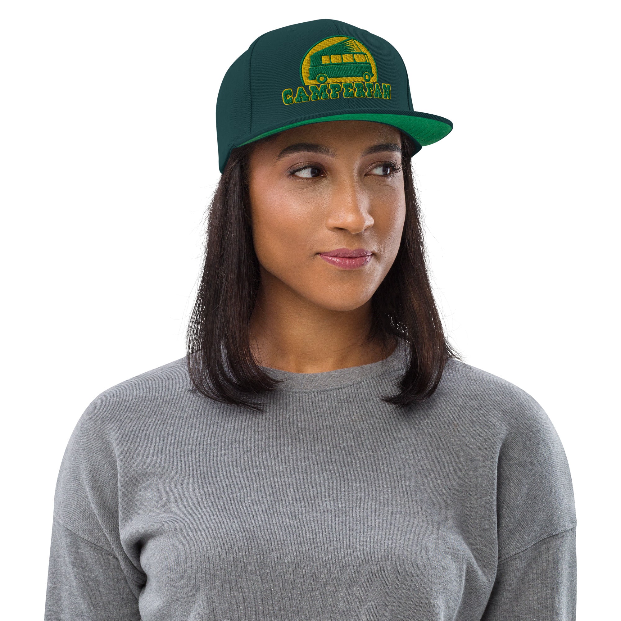 Casquette Snapback Wool Blend Camperfan green/yellow
