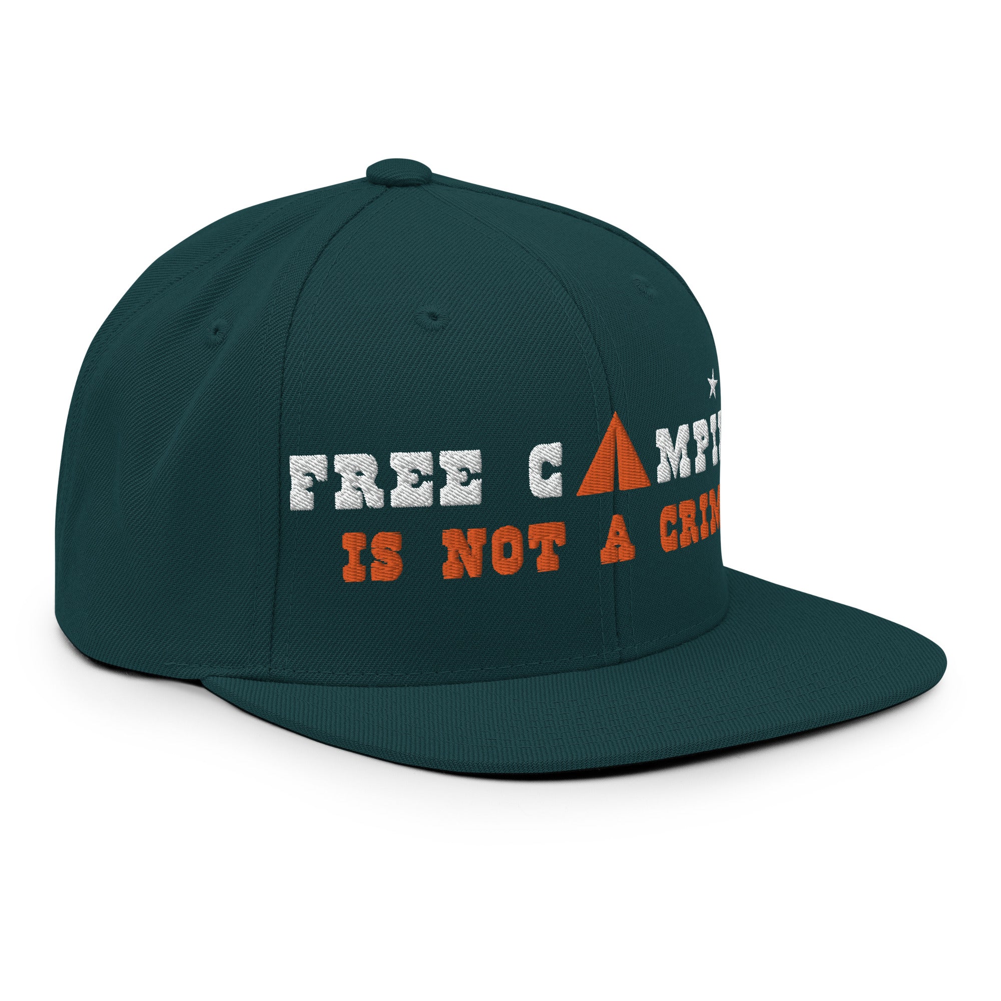 Casquette Snapback Wool Blend Free camping is not a crime white/orange