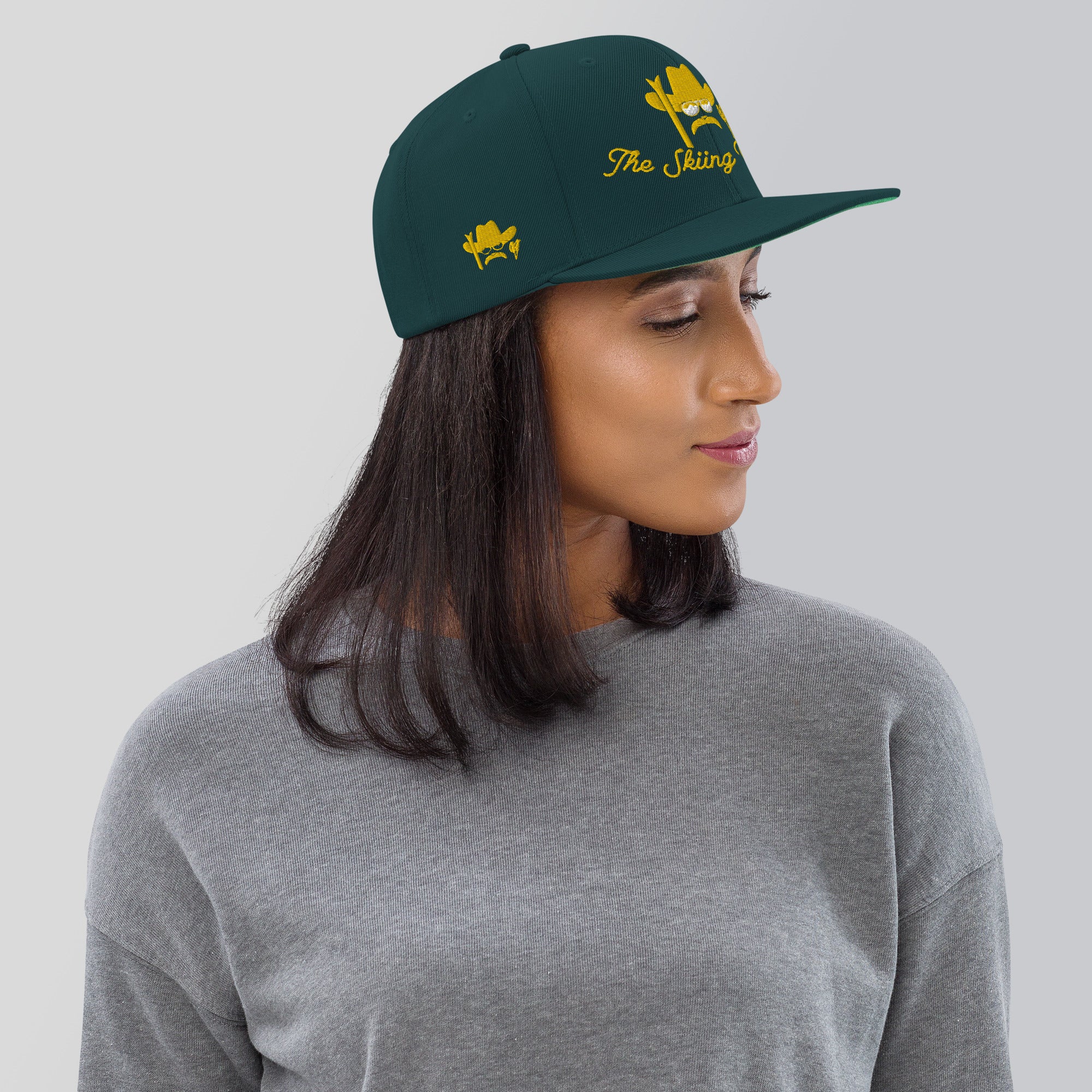 Casquette Snapback Wool Blend The Skiing Cowboy doré brodé sur 3 côtés