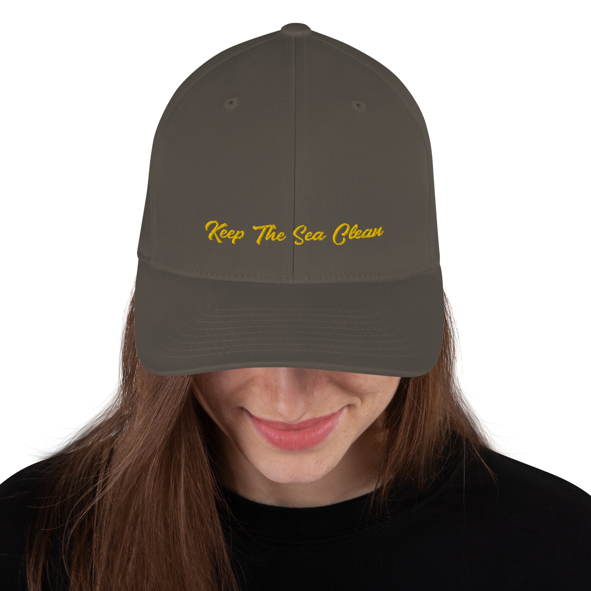 Structured Twill Cap Keep The Sea Clean Gold