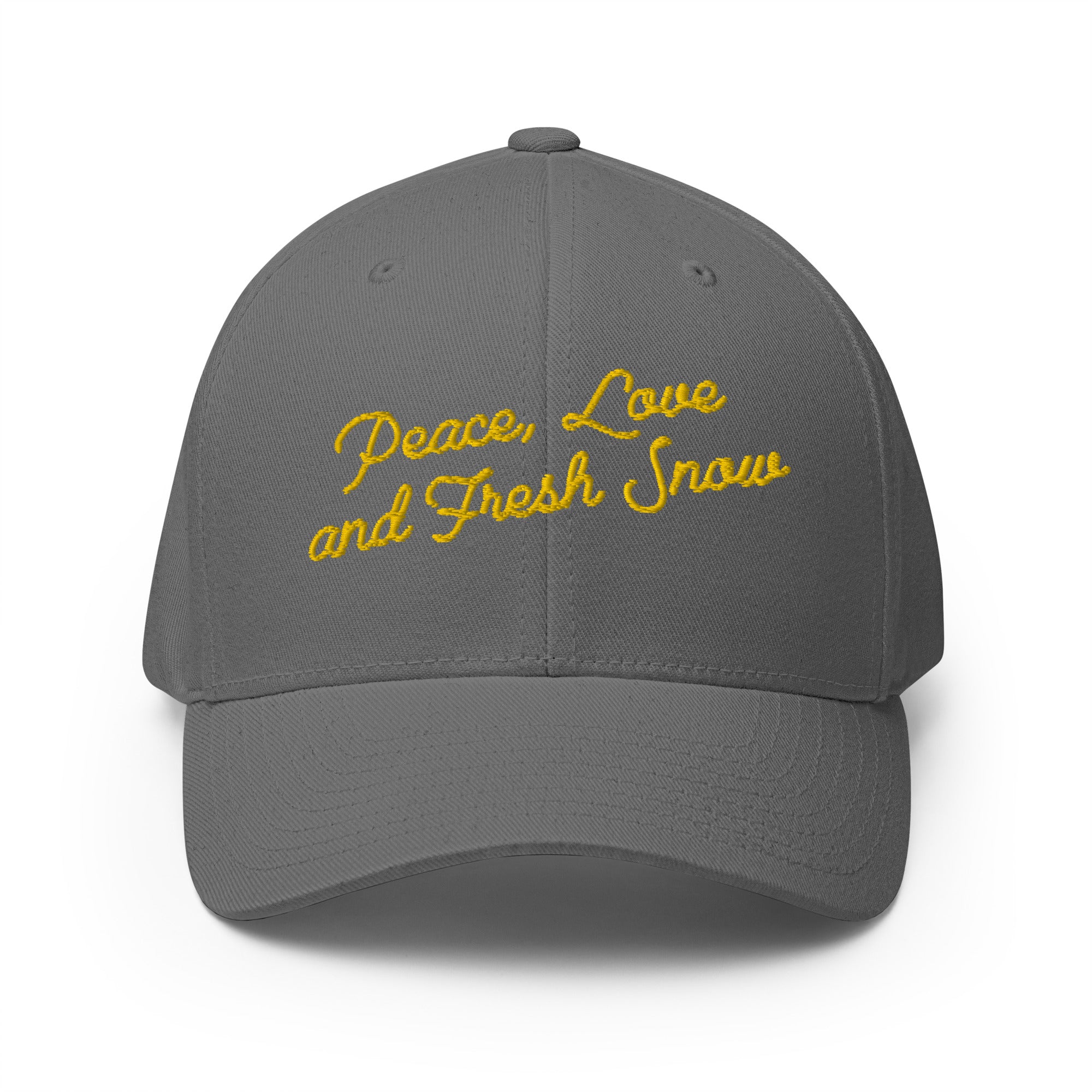 Casquette Structurée en Sergé Peace, Love and Fresh Snow Gold letters
