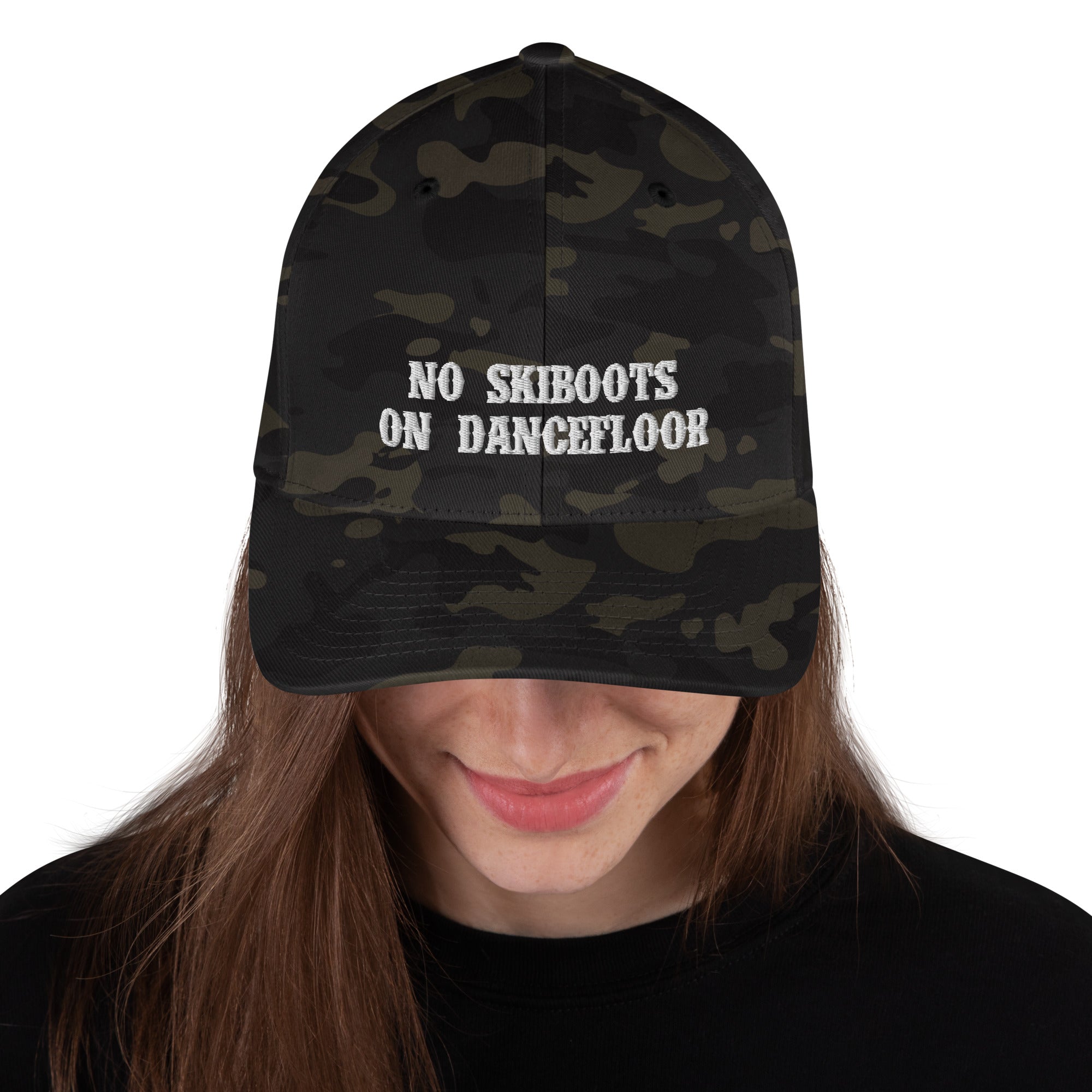Camo Structured Twill Cap No Skiboots on Dancefloor White