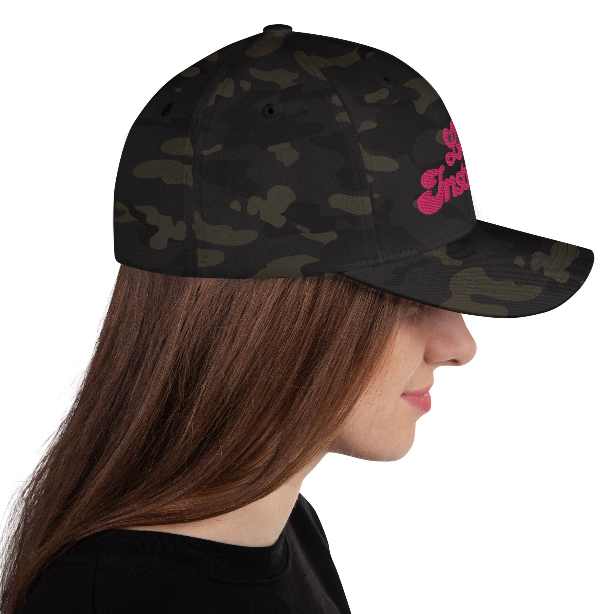 Casquette Structurée en Sergé camouflage Love instructor Flamingo