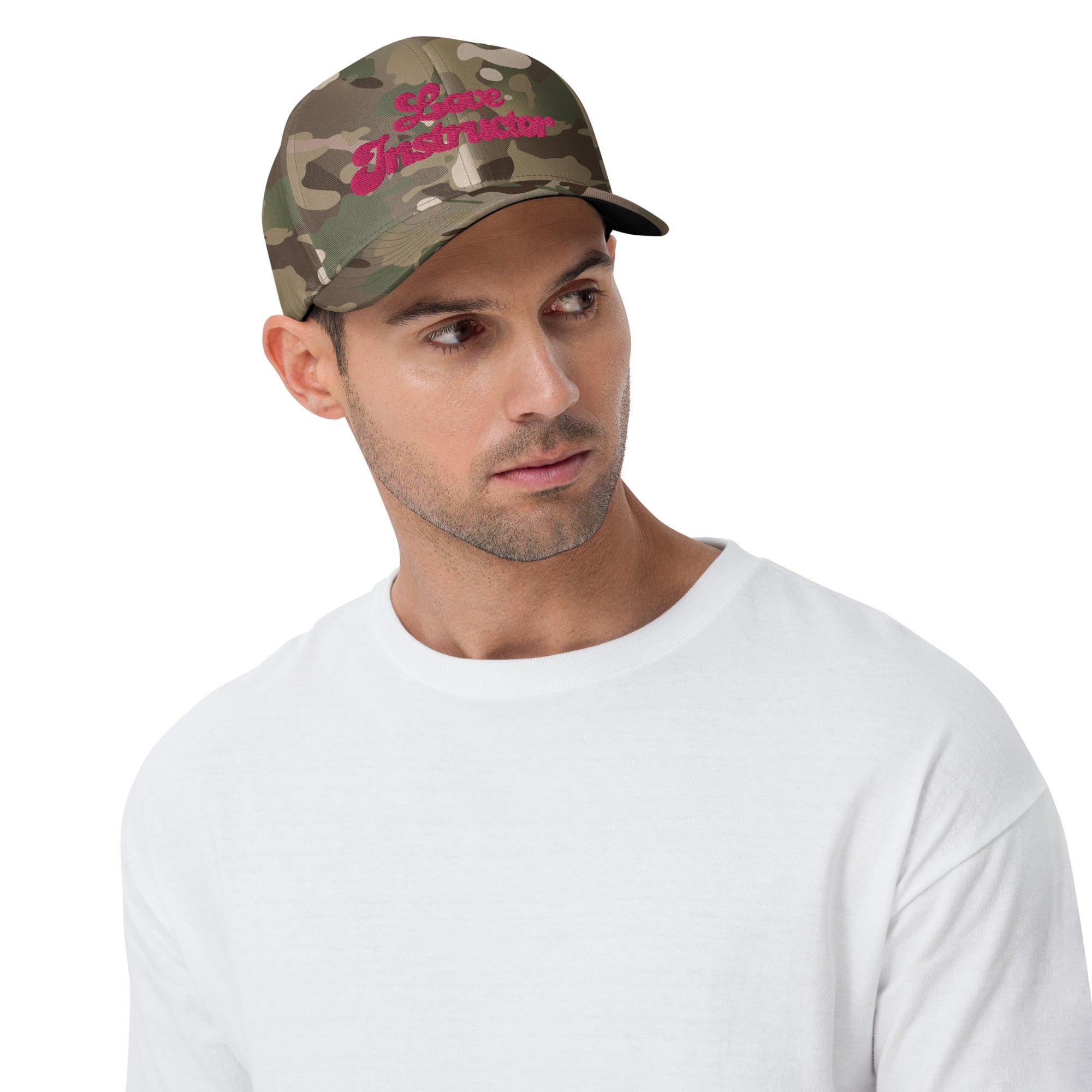 Casquette Structurée en Sergé camouflage Love instructor Flamingo