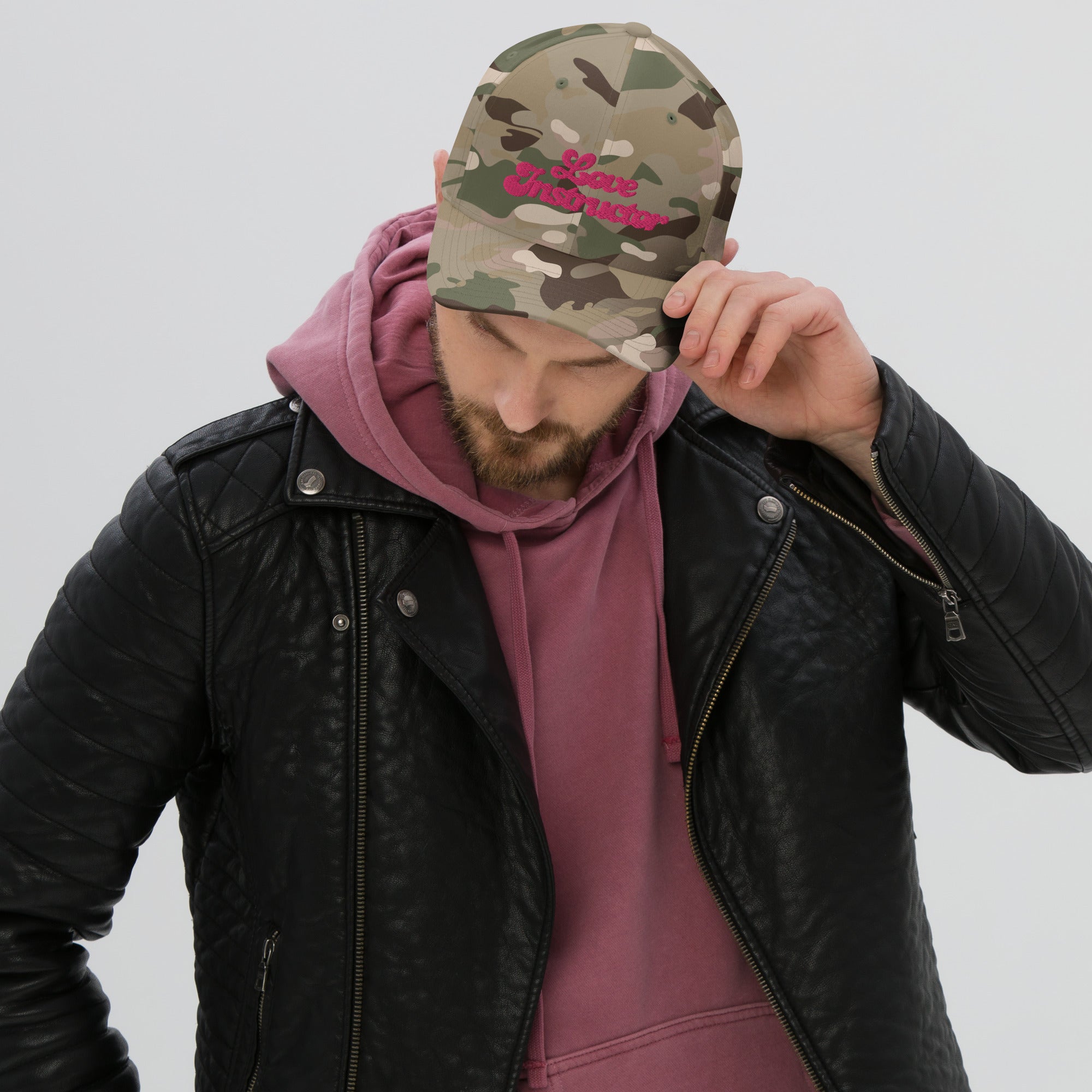 Casquette Structurée en Sergé camouflage Love instructor Flamingo