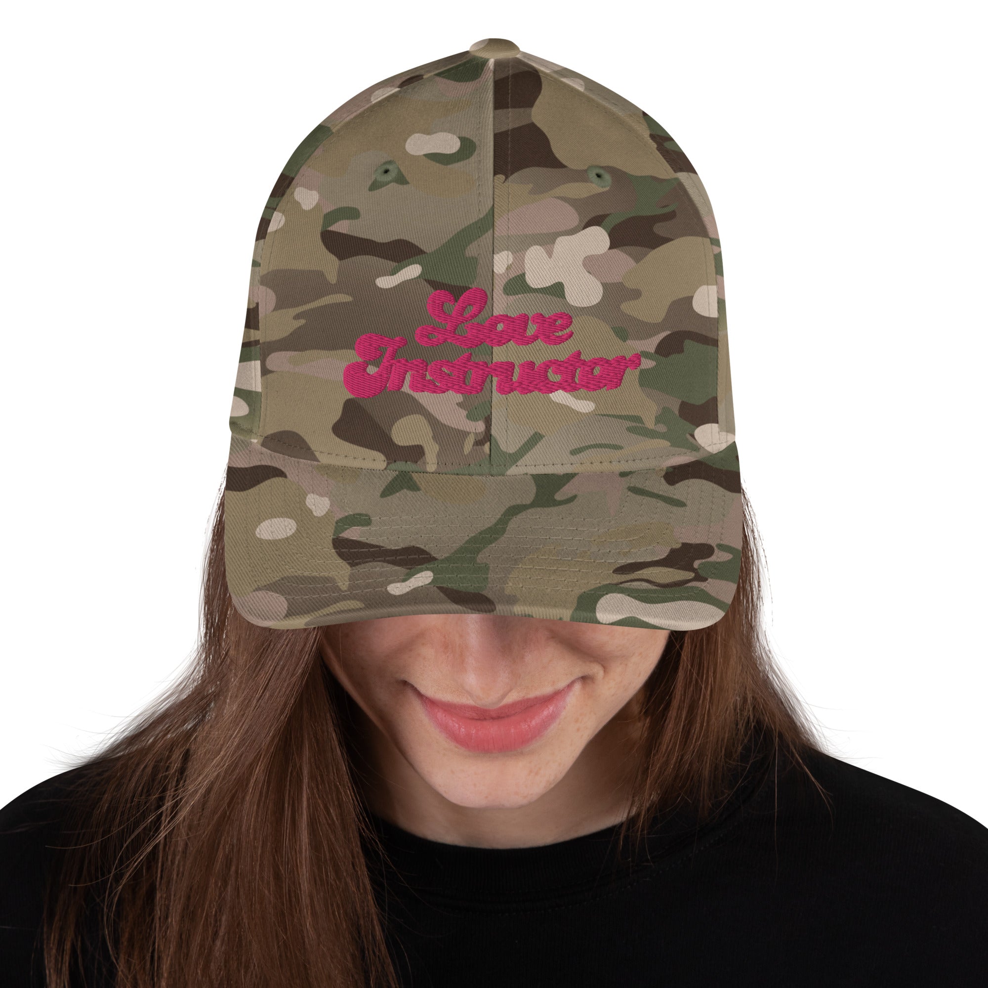 Casquette Structurée en Sergé camouflage Love instructor Flamingo