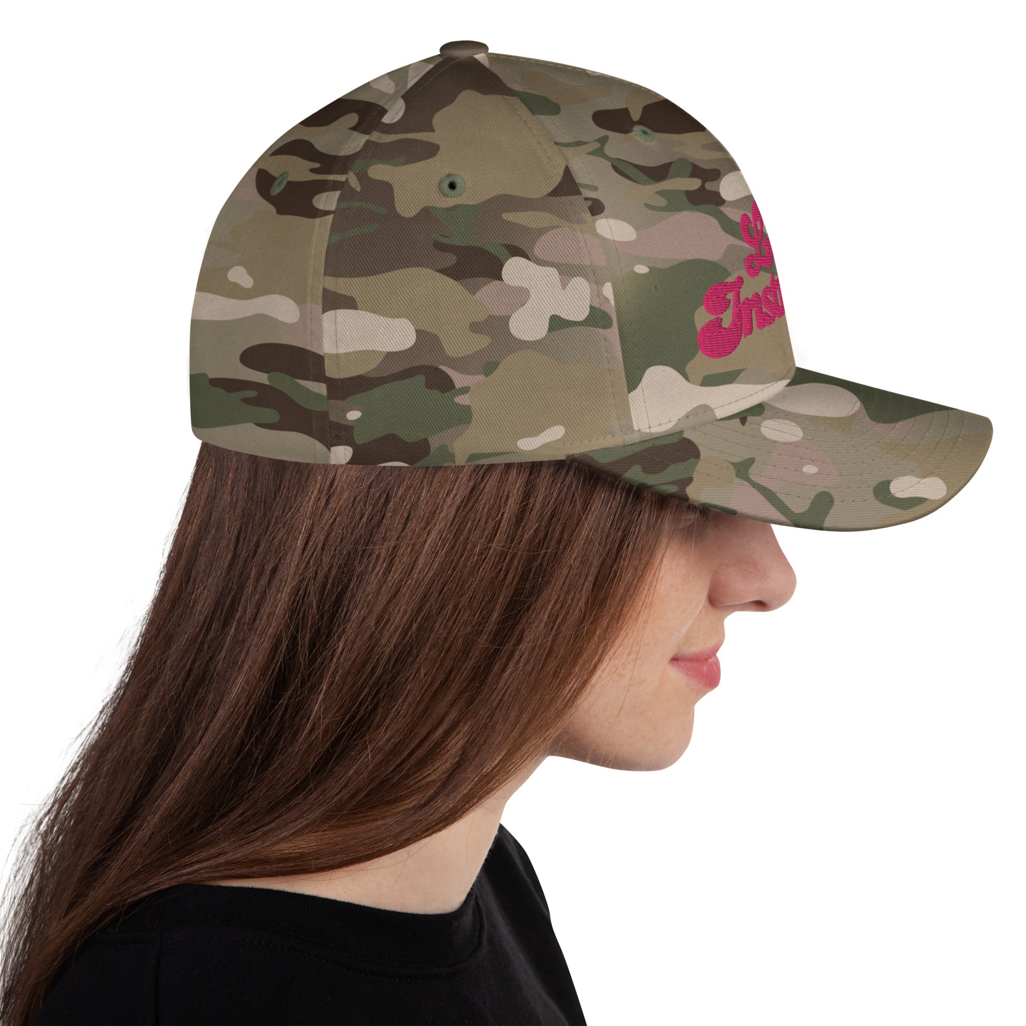 Casquette Structurée en Sergé camouflage Love instructor Flamingo