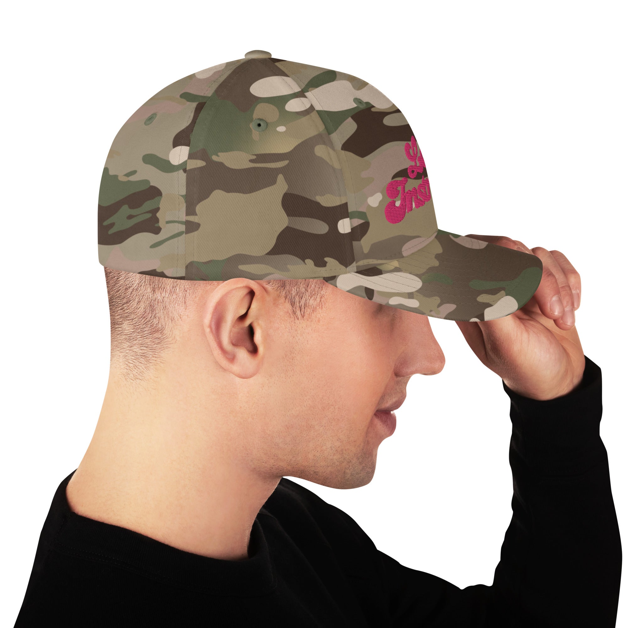 Casquette Structurée en Sergé camouflage Love instructor Flamingo