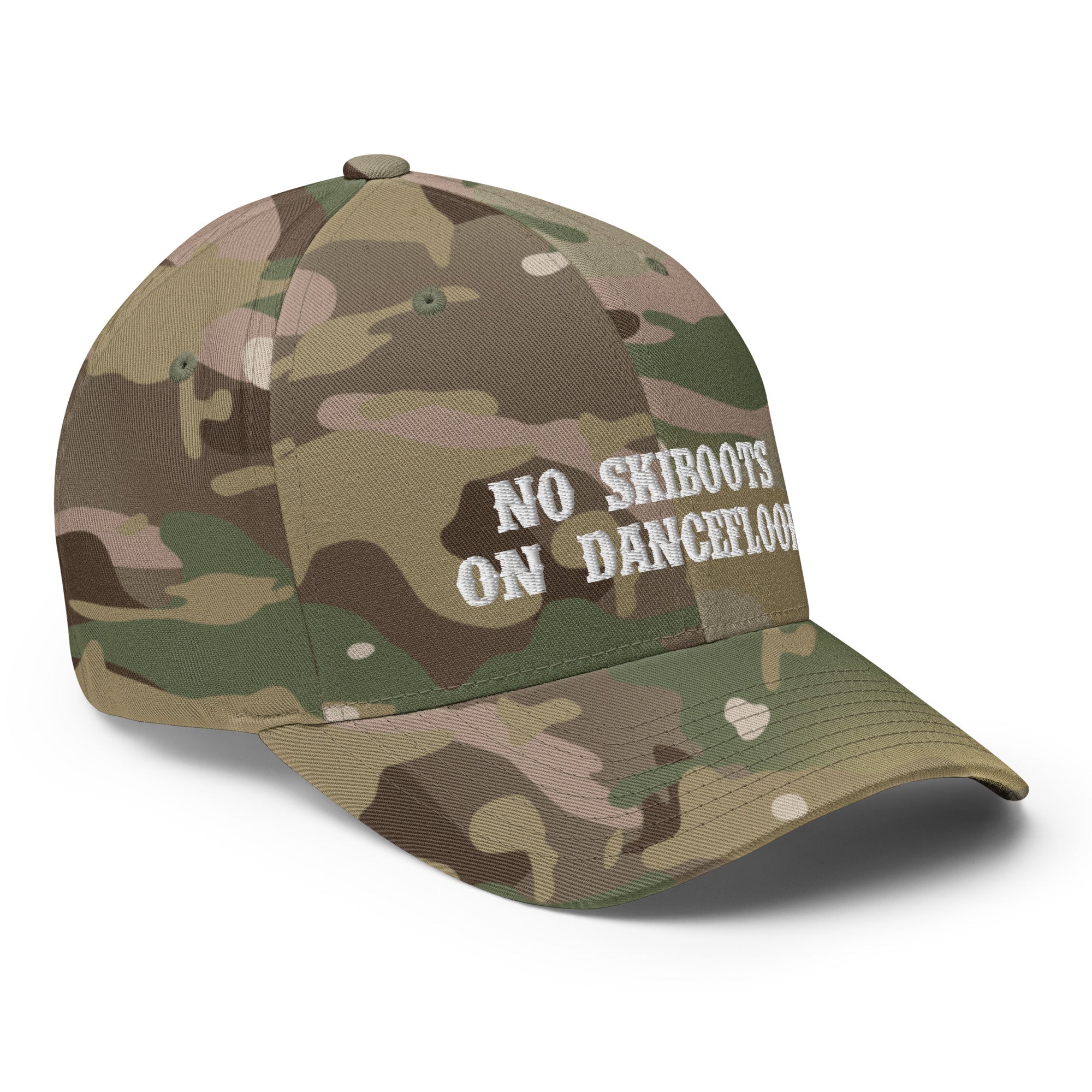 Camo Structured Twill Cap No Skiboots on Dancefloor White