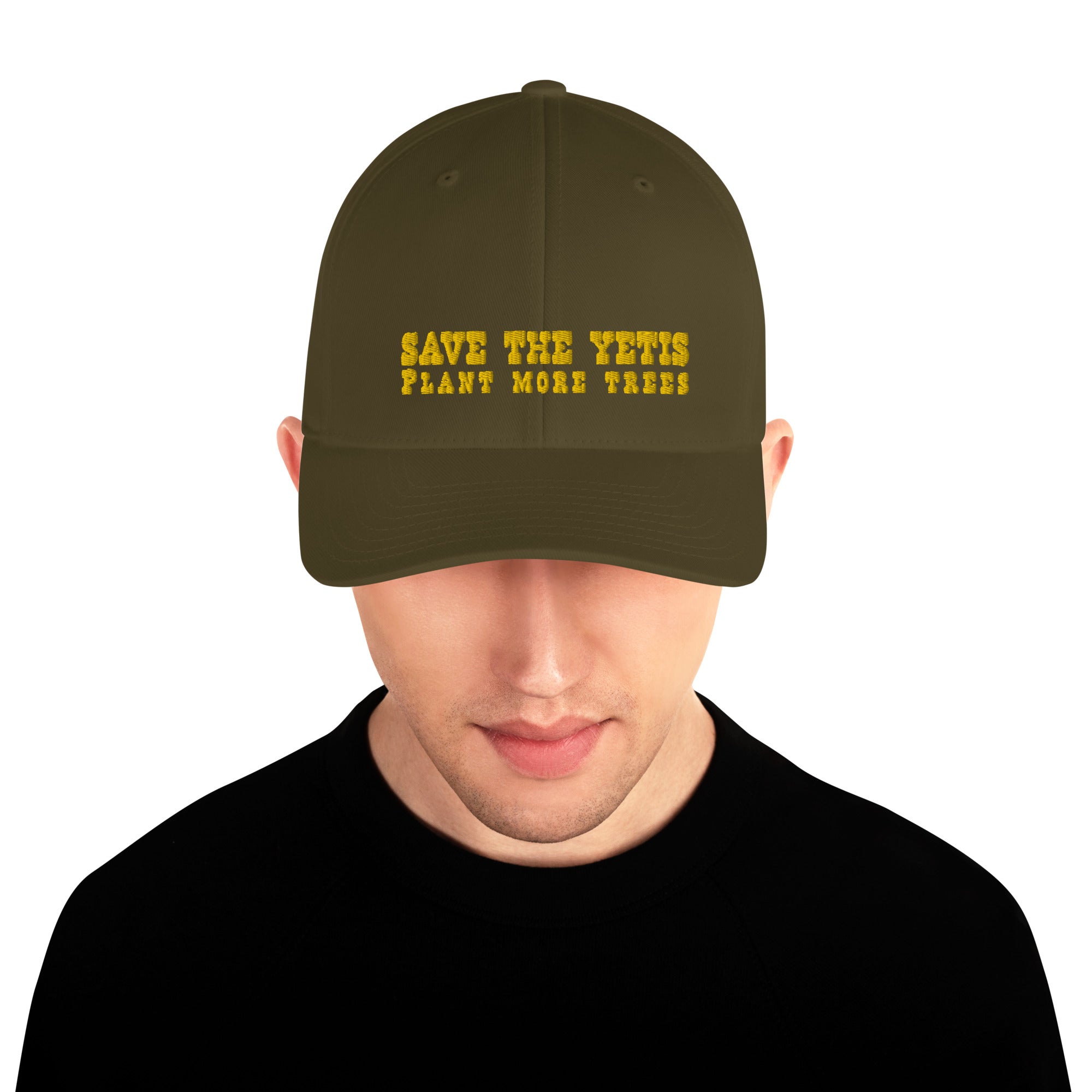 Casquette Structurée en Sergé Save the Yetis, Plant more Trees Gold