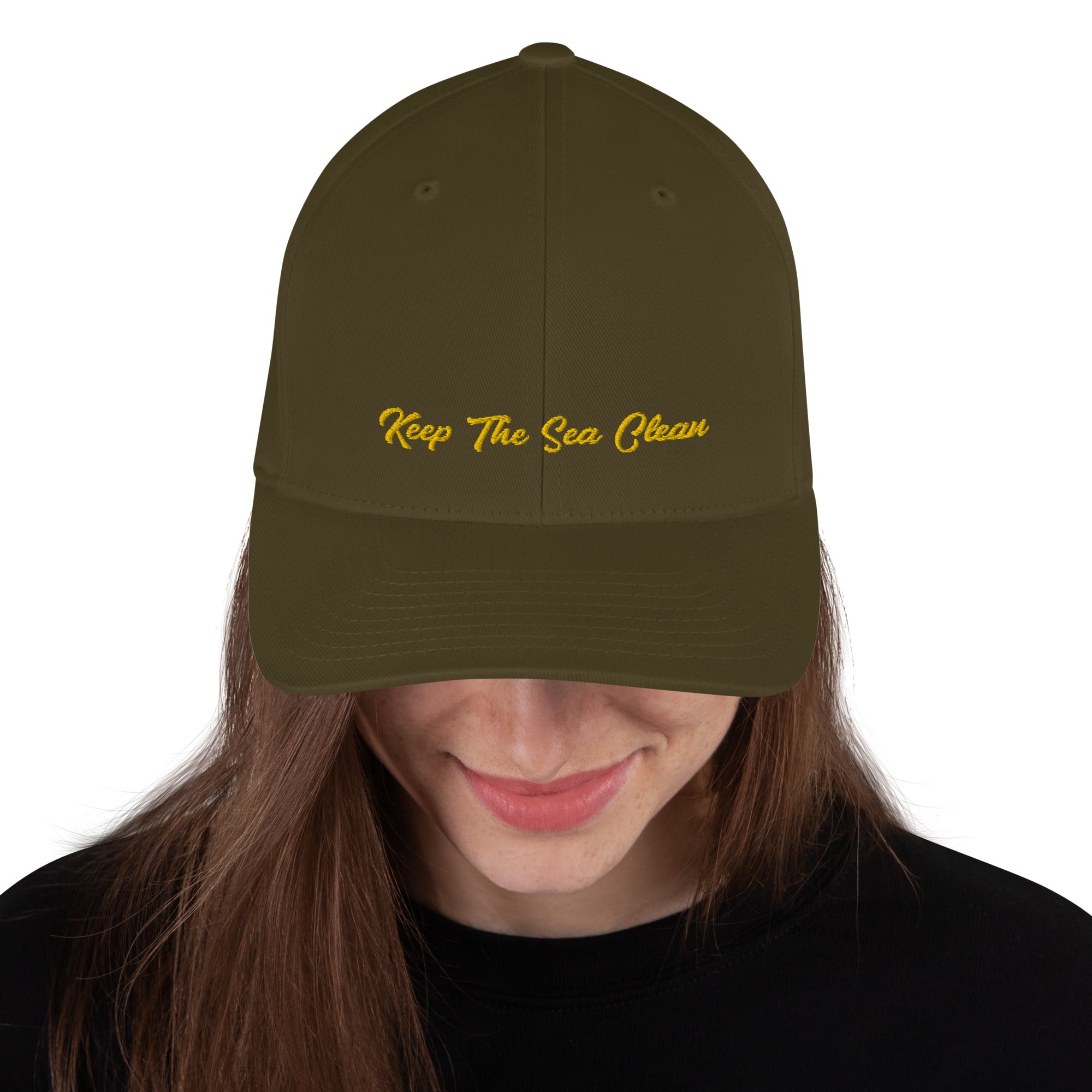 Structured Twill Cap Keep The Sea Clean Gold