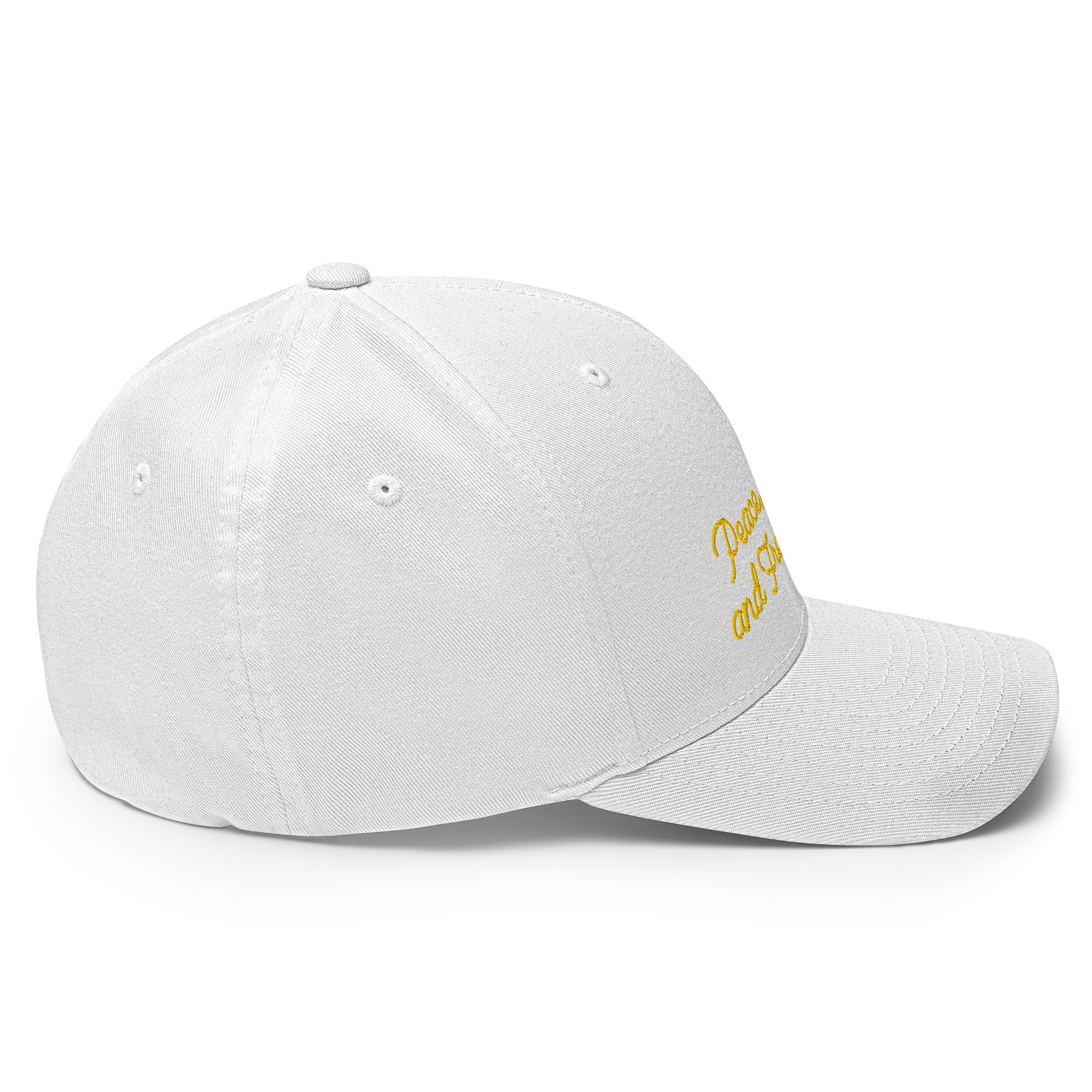 Casquette Structurée en Sergé Peace, Love and Fresh Snow Gold letters