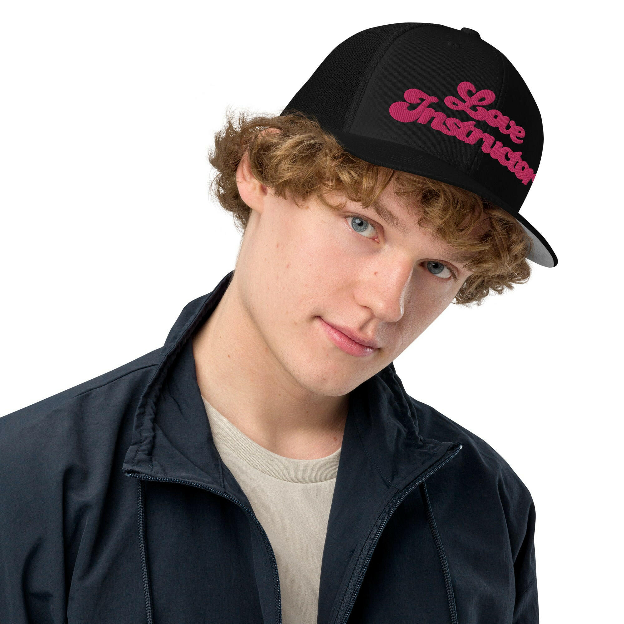 Casquette trucker renforcée Love instructor Flamingo