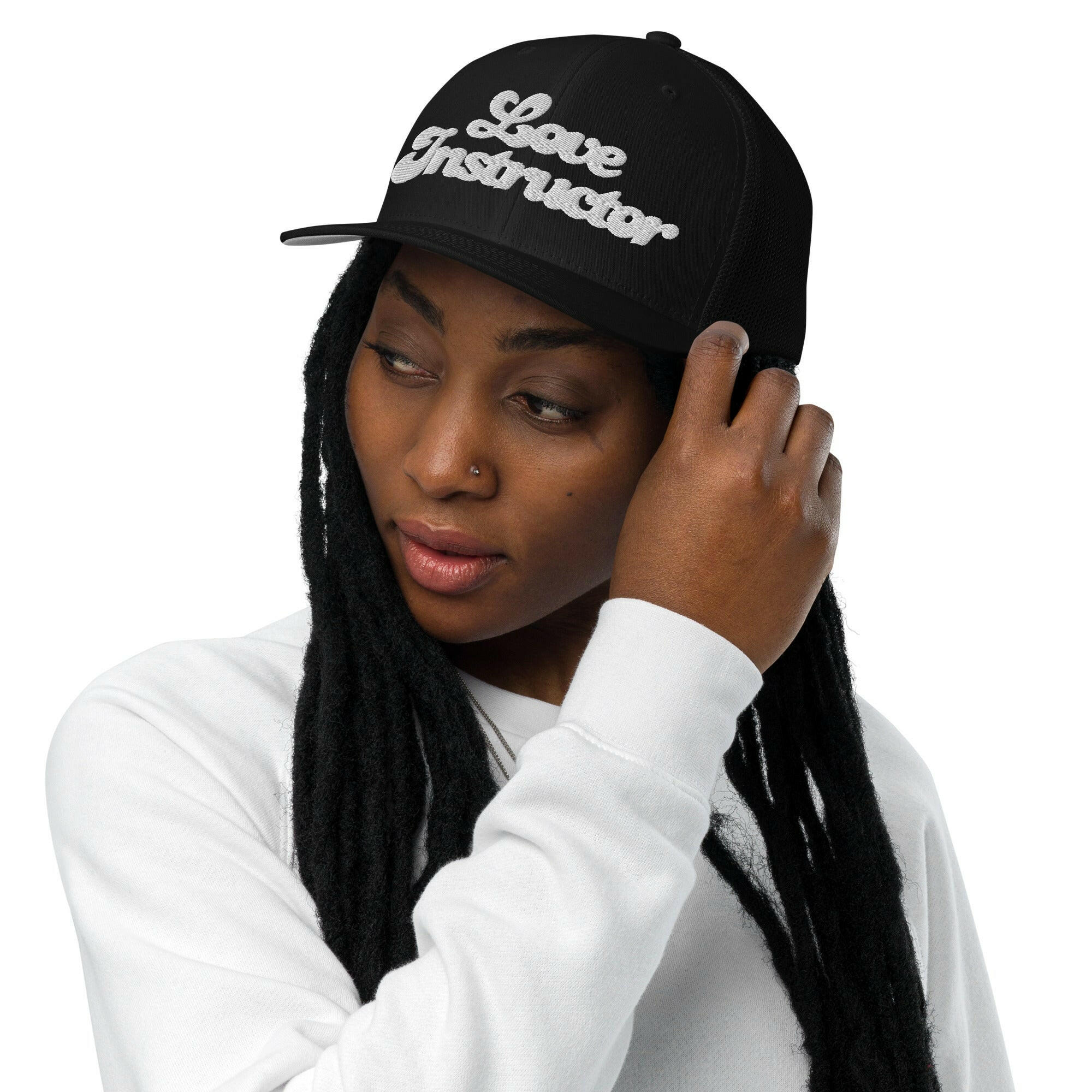 Closed-back trucker cap Love instructor White