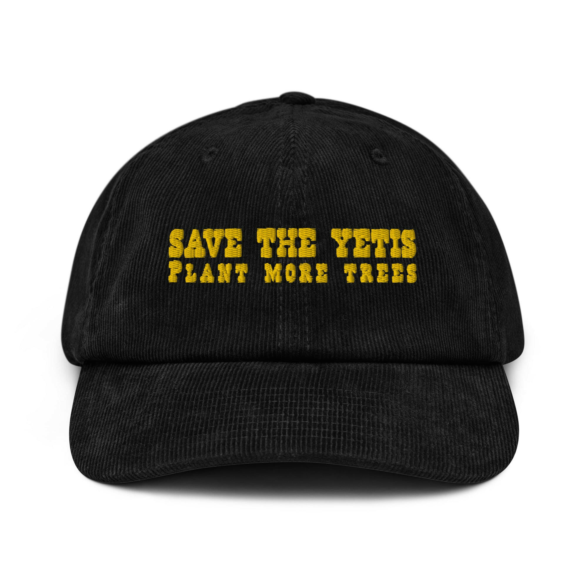 Casquette en velours côtelé Save the Yetis, Plant more Trees