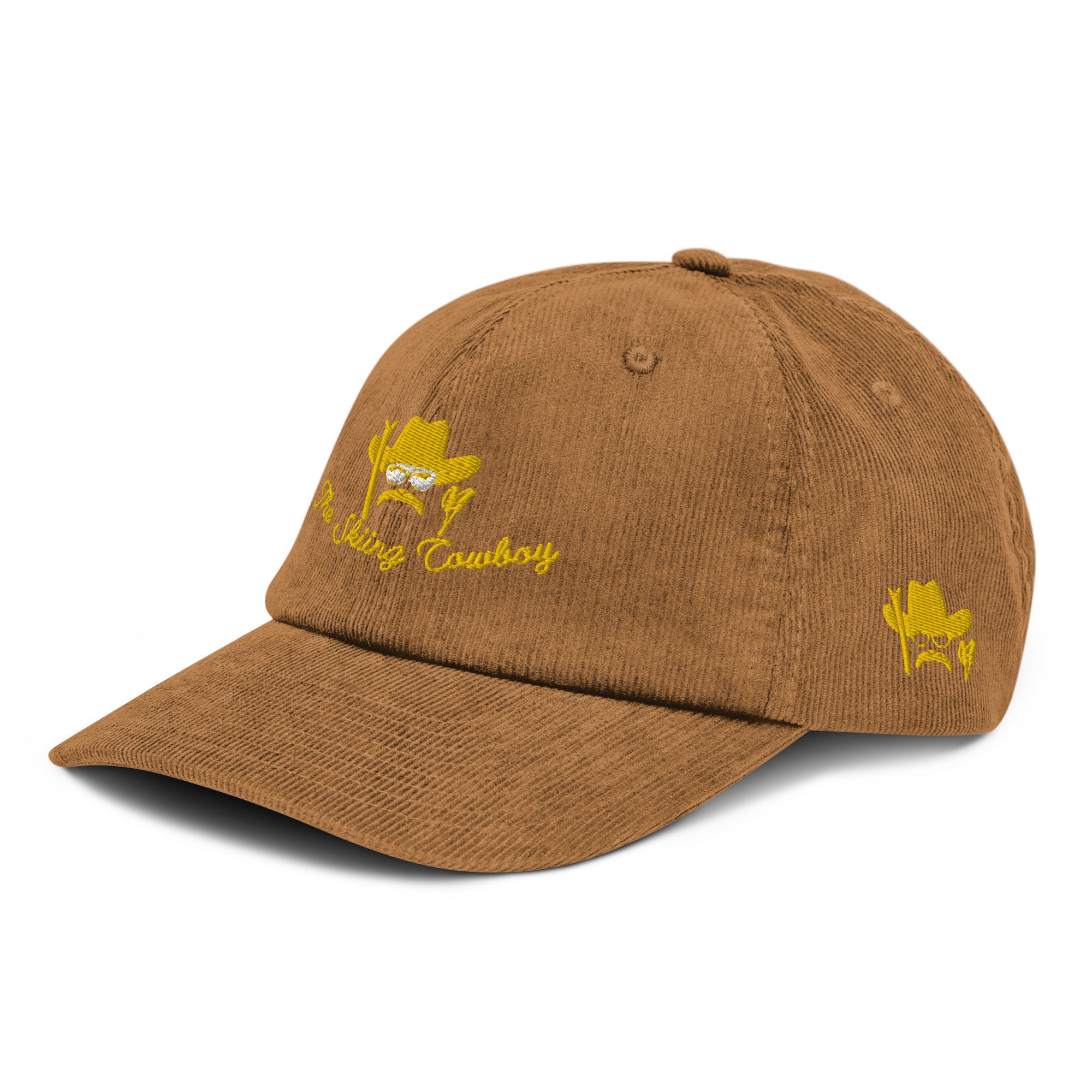 Corduroy hat The Skiing Cowboy Gold (3 sides)