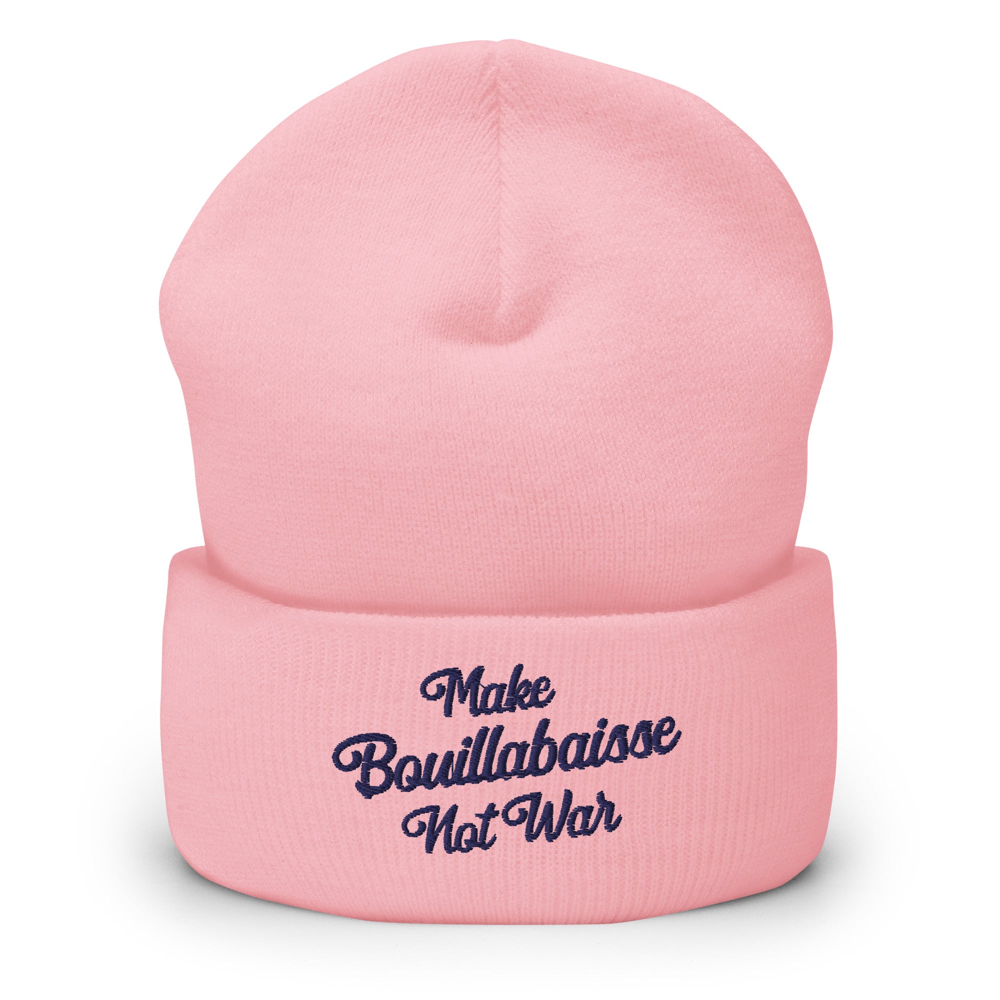 Cuffed Beanie Make Bouillabaisse Not War navy