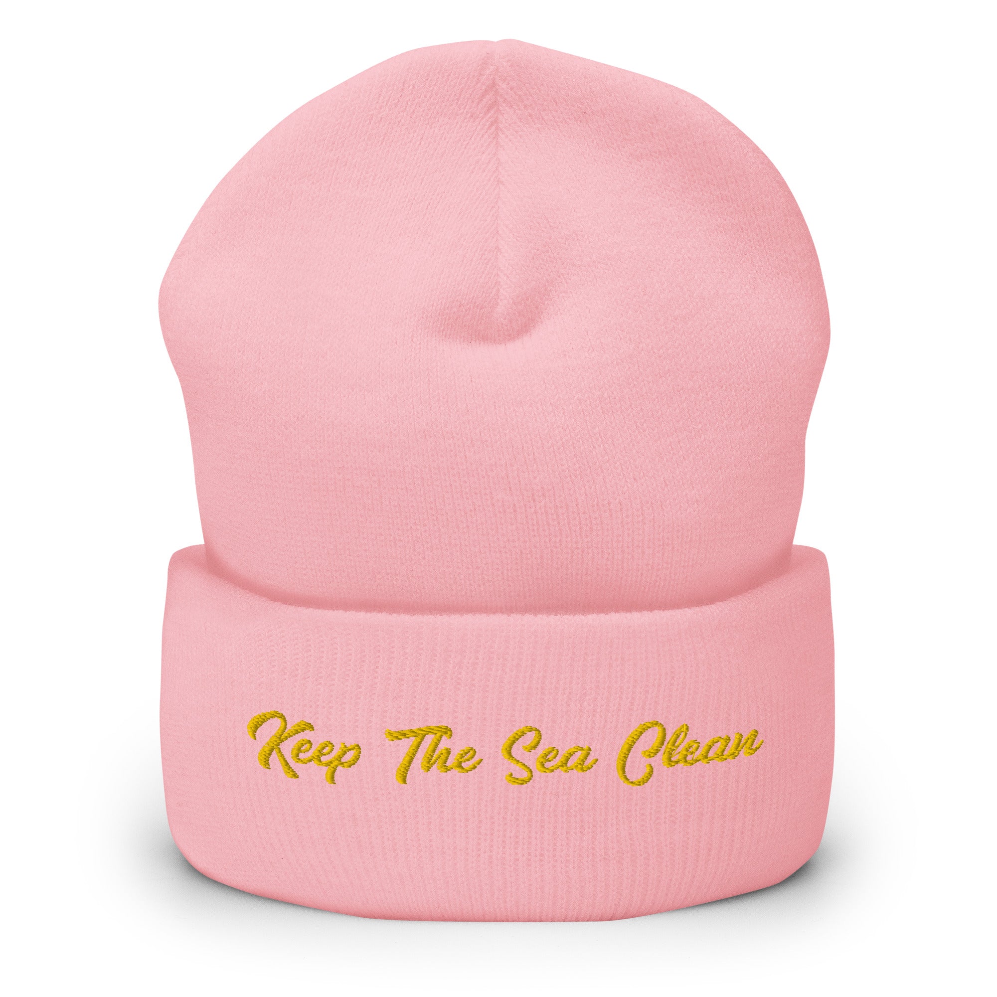 Cuffed Beanie Keep The Sea Clean Gold