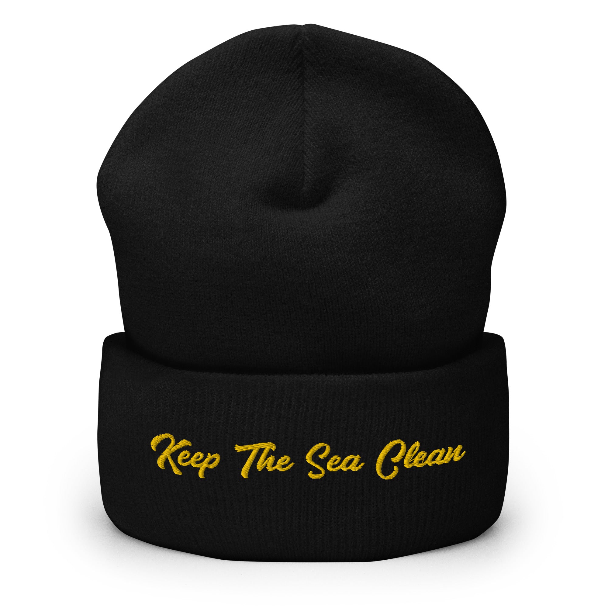 Cuffed Beanie Keep The Sea Clean Gold